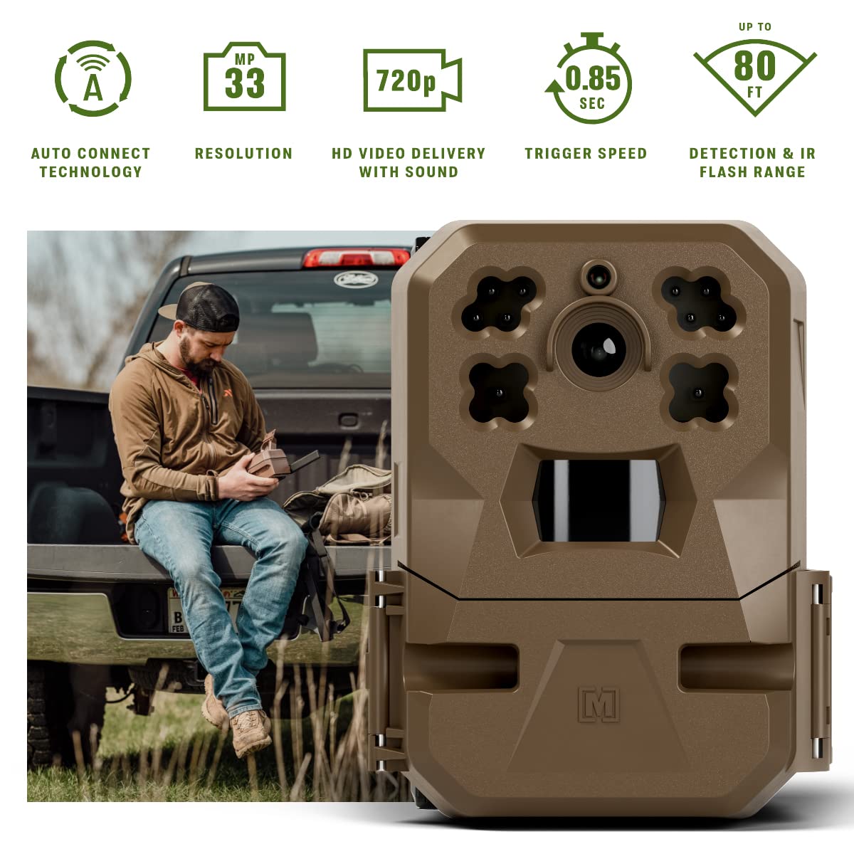 Moultrie Cellular Trail Camera Edge - Nationwide 4G LTE - HD Video-Audio - Built in Memory - Cloud Storage