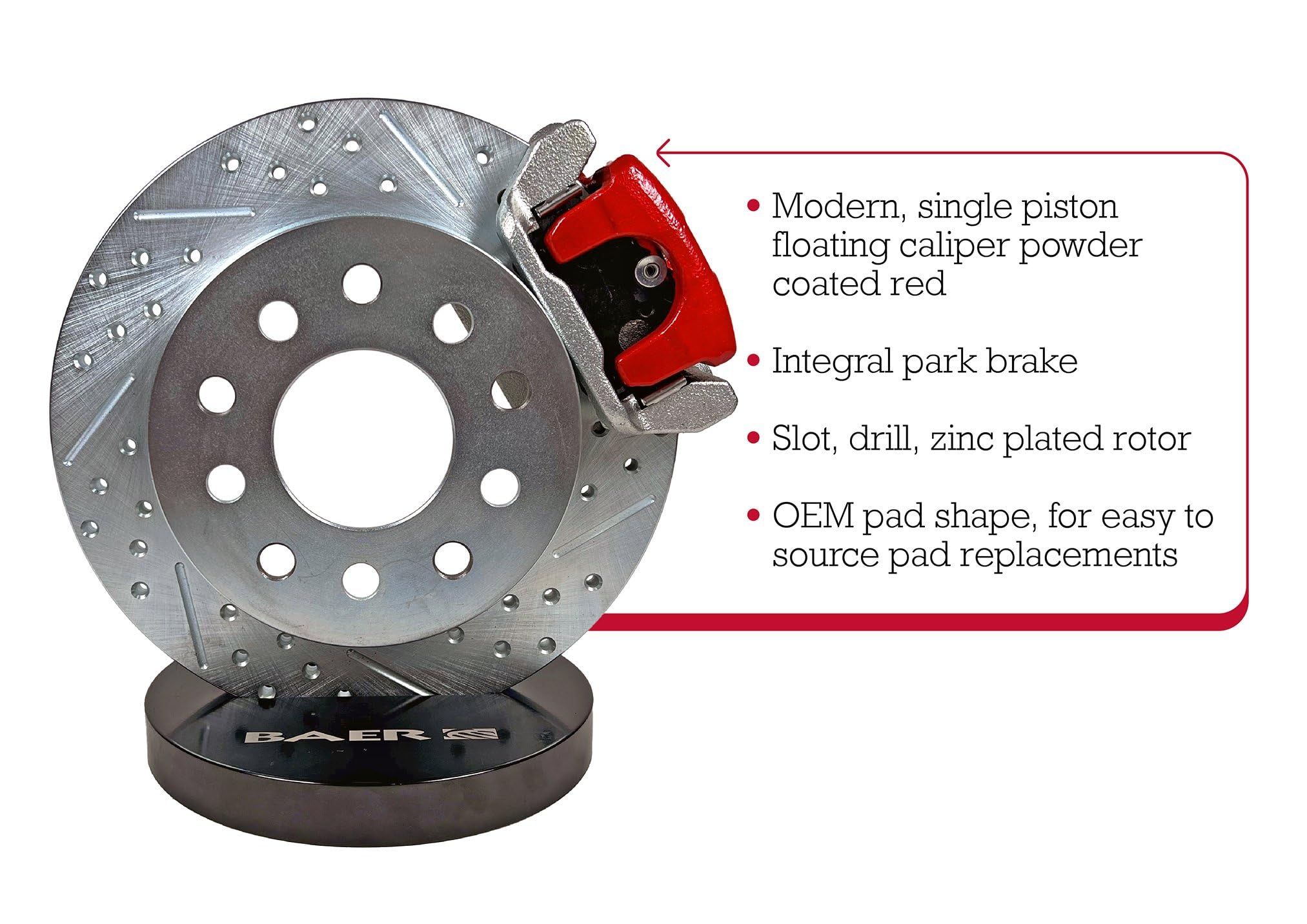 10.5" Clsc Brake Sys Rr Red Baer Brakes Dana 60/8-3/ (4142072R)
