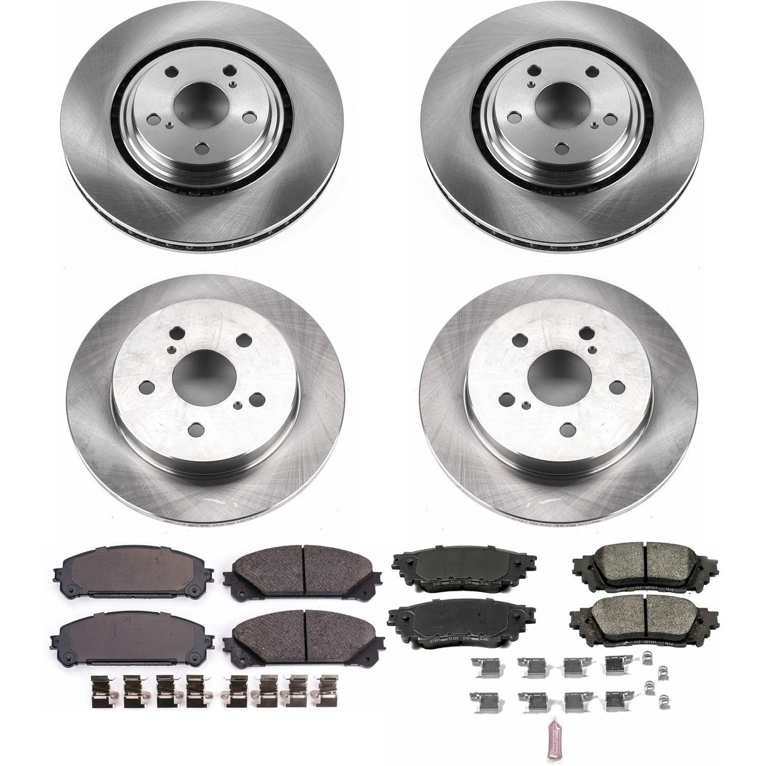 Power Stop Autospecialty KOE7605 Front and Rear Replacement Brake Kit-OE Brake Rotors & Ceramic Brake Pads