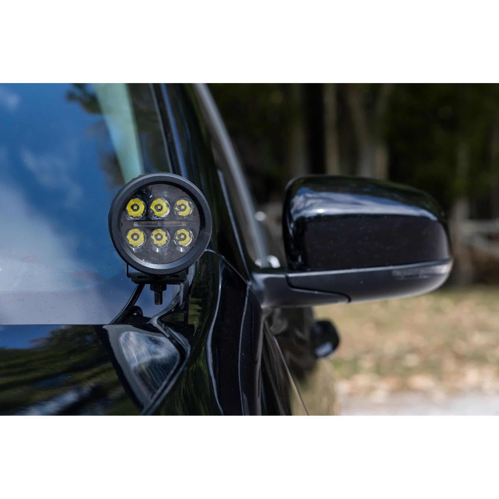 Rough Country Ditch Light Kit LED for Jeep Cherokee KL (2014-2021) - Hood Mount, 80W Dual 2" Spectrum Series Lights, 9600 Lumens, Wide Flood Beam