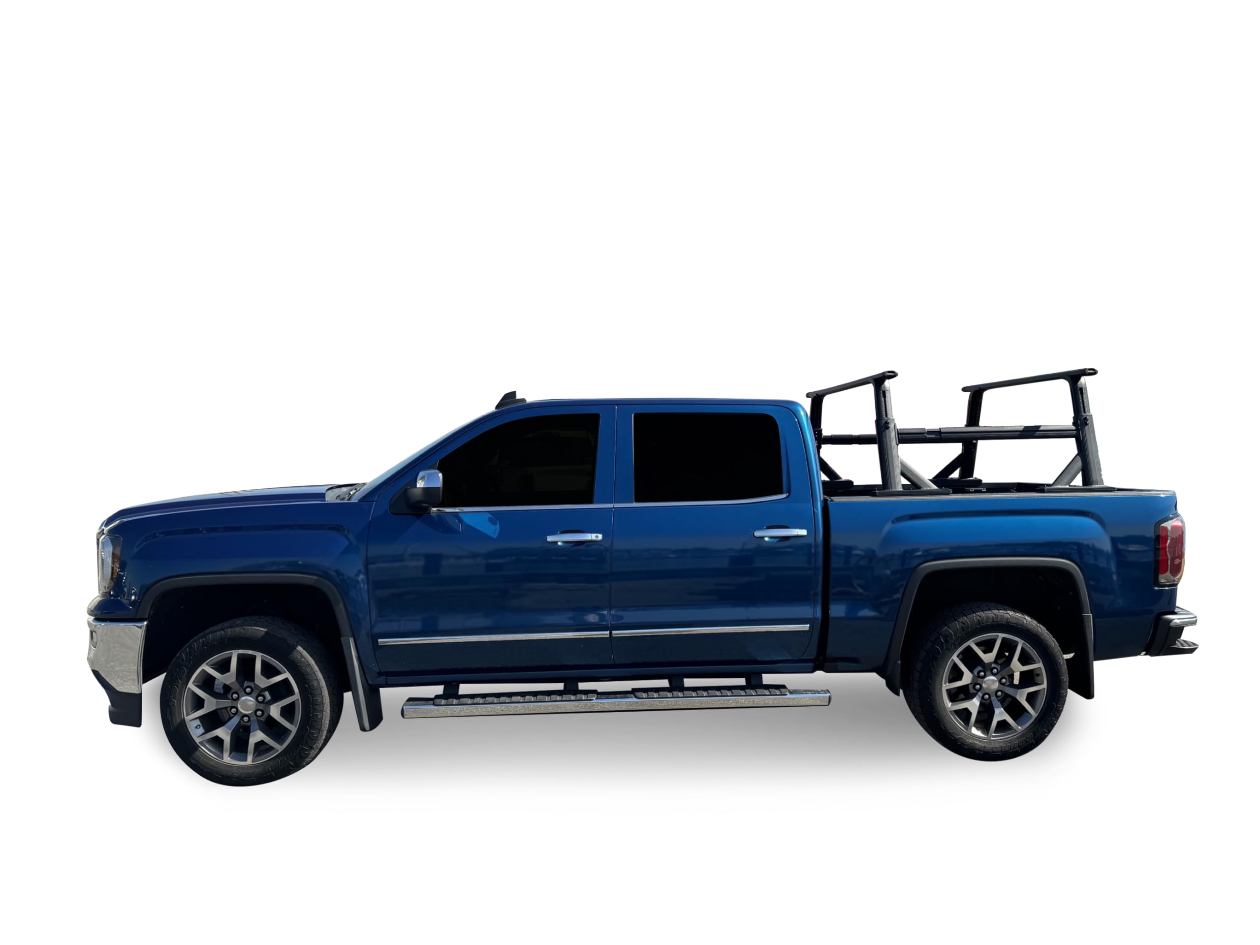 Adjustable Black Horse Spike Bed Rack Compatible with 2005-2024 Sierra and Silverado 1500-2500 HD-3500 HD-F-150-F-250-F-350-F-450-F-550 SD-Dodge Ram 1500-Toyota Tundra-Nissan Titan-WHEN1B