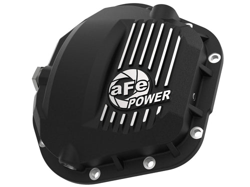 aFe POWER Front Differential Cover Pro Series Black w/Machined Fins - #46-71100B - Ford F-250/F-350 99-23 (Dana 50 / Dana 60 / Dana 61 Axles)