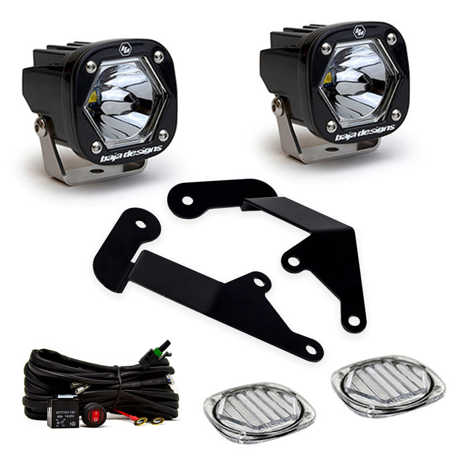 Baja Designs A-Pillar S1 LED Light Kit for Ford Bronco Sport 2021-23 - Includes Switch Wiring Harness (Clear Lens Pack)