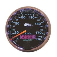 Speedometer AutoMeter 19340-M Gauge (Pro-Cycle Gauge, Speedo, 2 5/8", 190 Km/H, Elec, Black, Pro-Cycle)