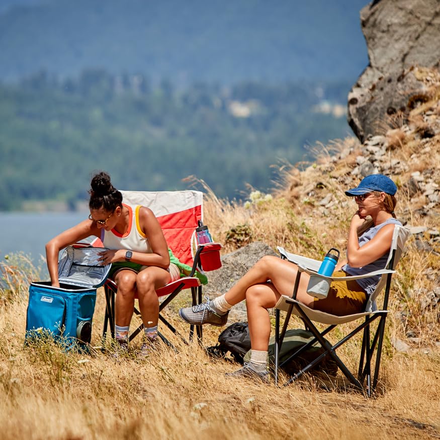 Coleman Camping Chair Big-N-Tall with Cup Holder & Side Pocket, Water-Resistant XL Outdoor Seat Supports up to 600 lbs, Great for Camping, Tailgating, Firepits, Patio, & More