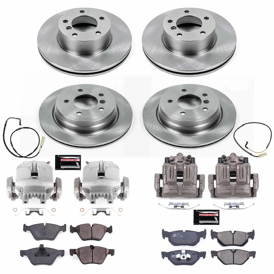 Power Stop KCOE5357 Brake Caliper Kit Replacement Front and Rear - Brake Rotor, Brake Pads & Calipers For BMW 325xi 2006 [Model Specific]