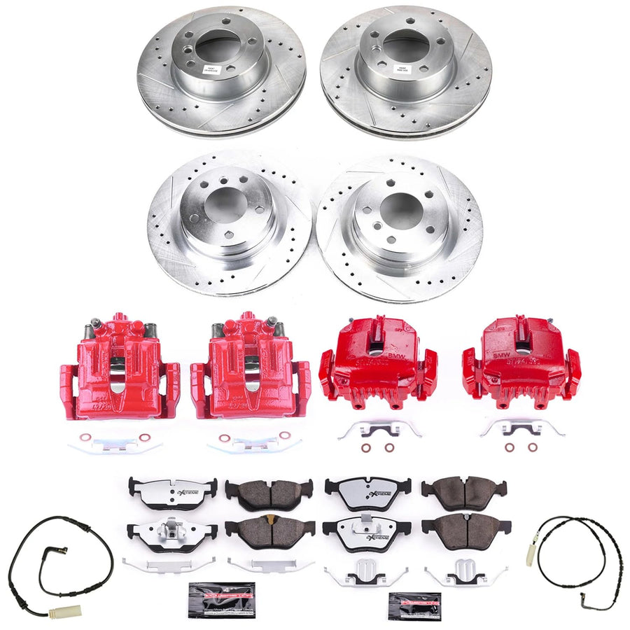 Power Stop Z26 KC2890-26, Street Warrior Front and Rear Brake Kit- Brake Rotors, Brake Pads & Calipers For BMW 325i 2006 [Model Specific]