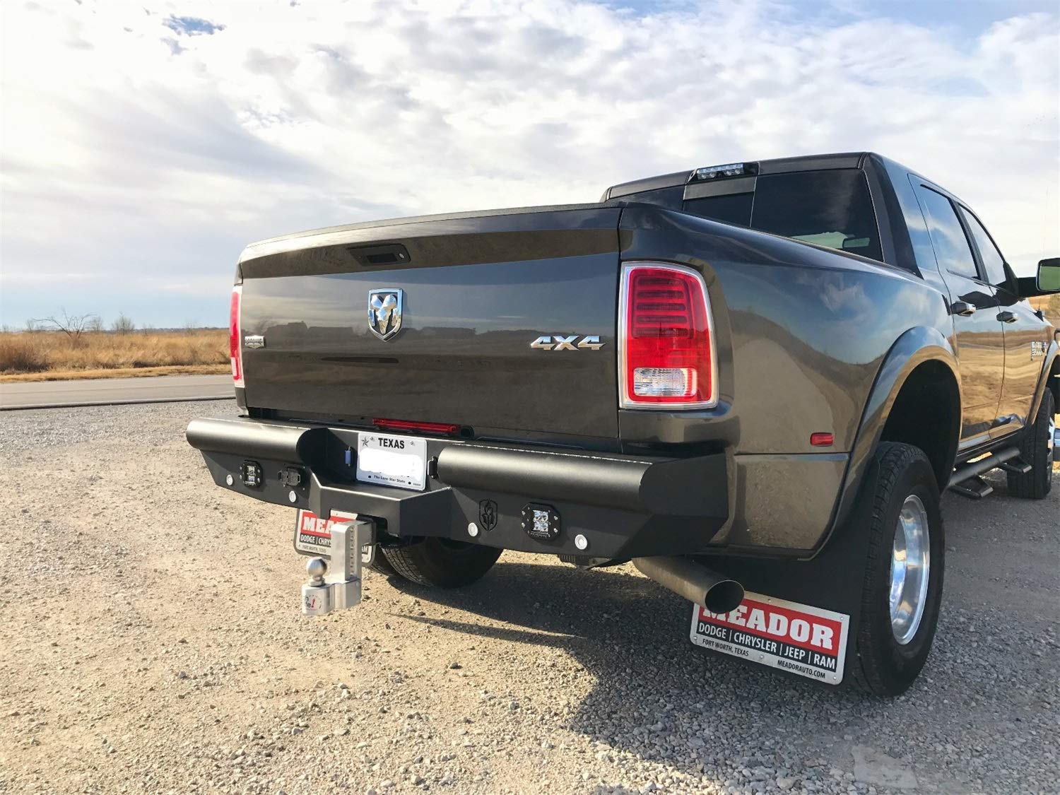 Vaquero Road Armor 410VR0B Rear Bumper - Texture Black - Compatible with: 2010-2018 RAM 2500 3500 4500