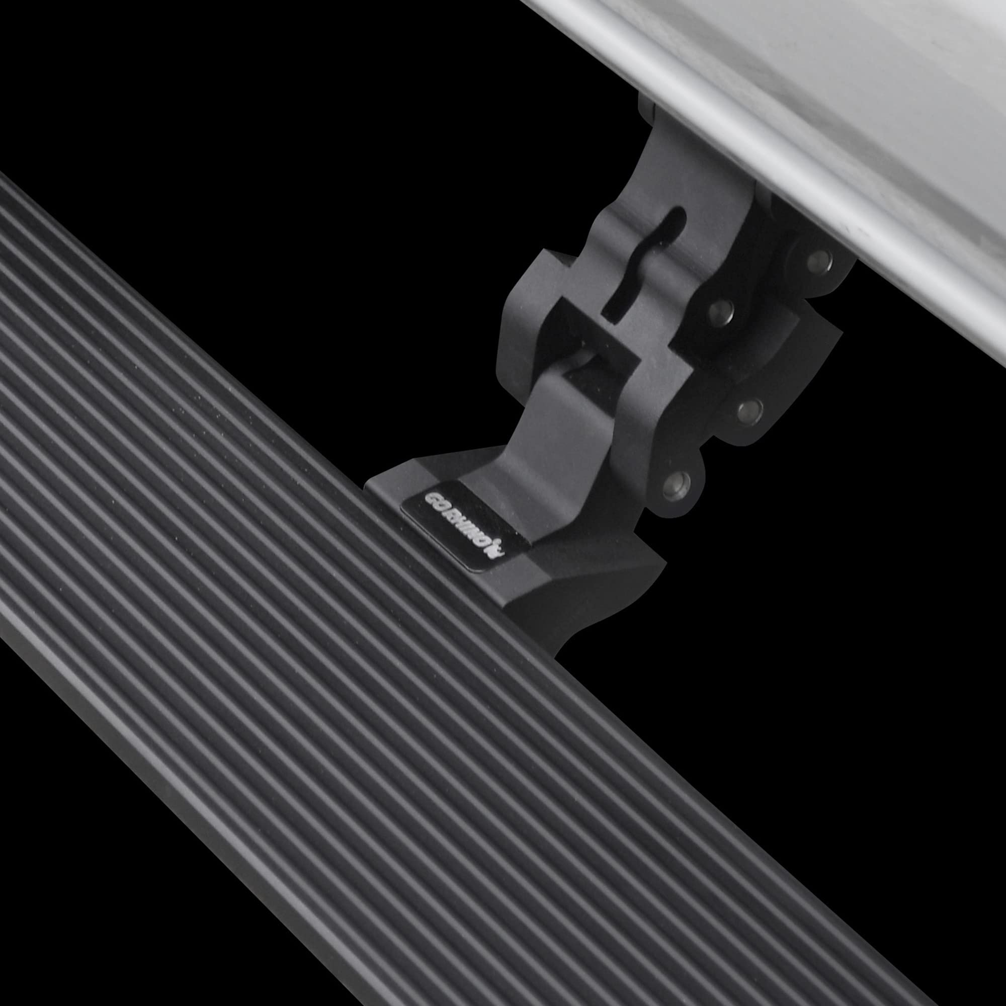 Volt Power Running Boards RealTruck for RAM 1500 (2019-2025) Quad Cab | Aluminum, Textured Black | 20436680PC | Electric Powerstep & Retractable Steps