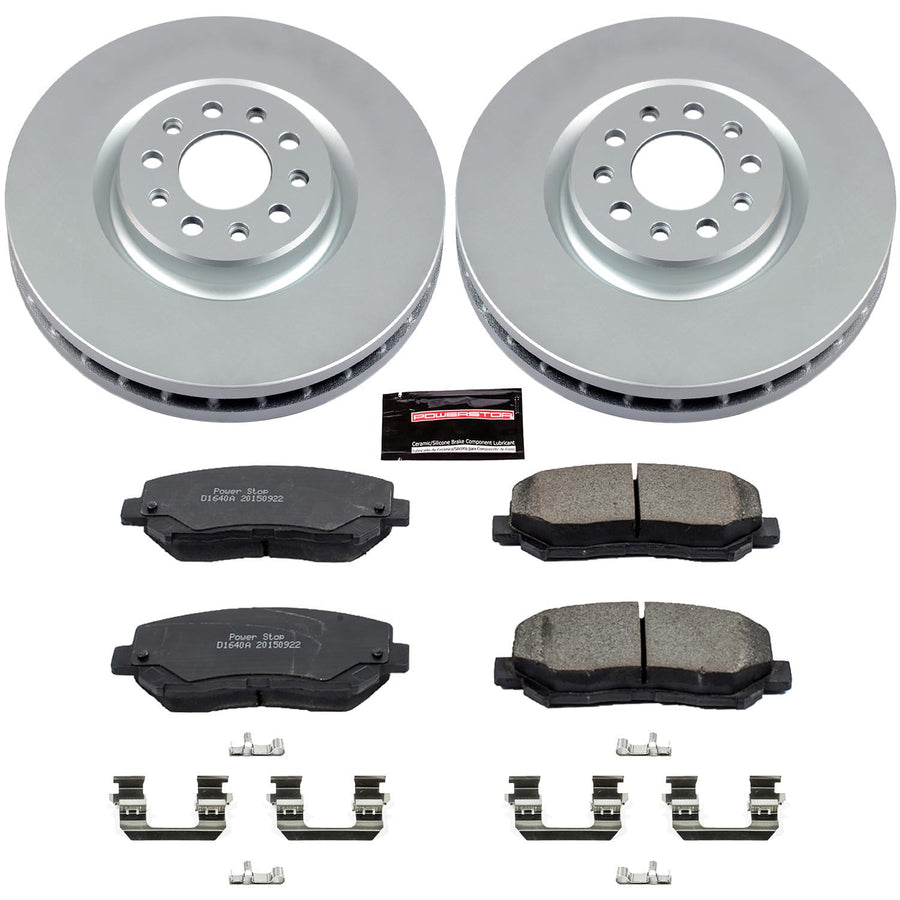 Power Stop Front CRK6538 Z17 Evolution Geomet Coated Brake Kit For Chrysler 200 2015-2017, Jeep Cherokee 2014-2022 [Model Specific]
