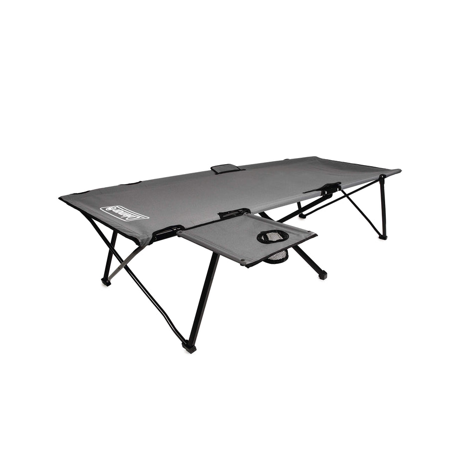 Coleman Big ‘n Tall Pack-Away Camping Cot with Removable Side Table, Extra Wide Cot Fits Adults up to 6ft 6in or 300lbs, Carry Bag Included