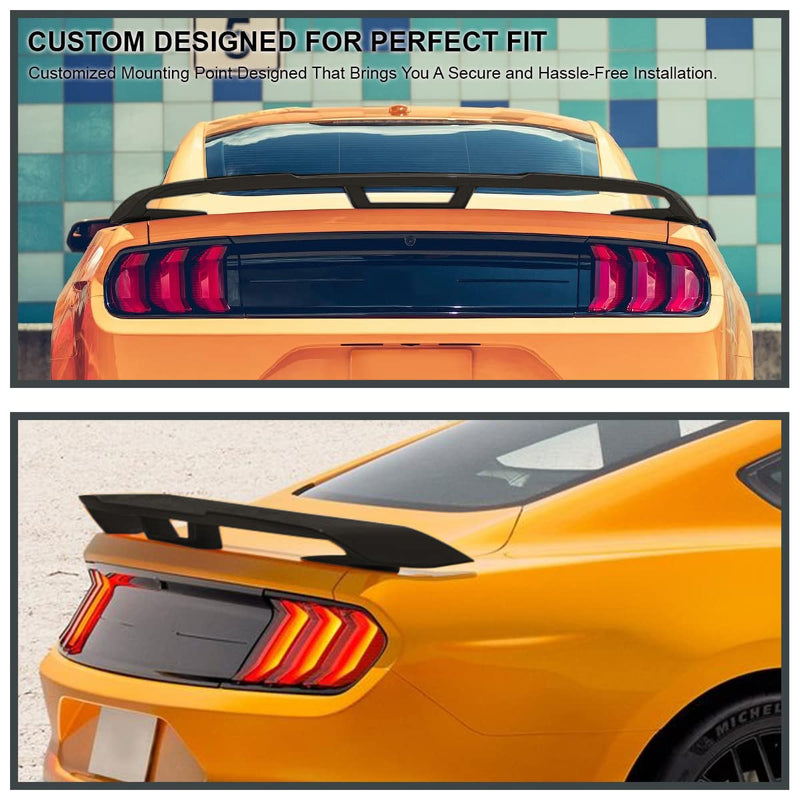 GT500 Style Spec-D Tuning Matte Black ABS Rear Trunk Spoiler for 2015-2022 Ford Mustang Models