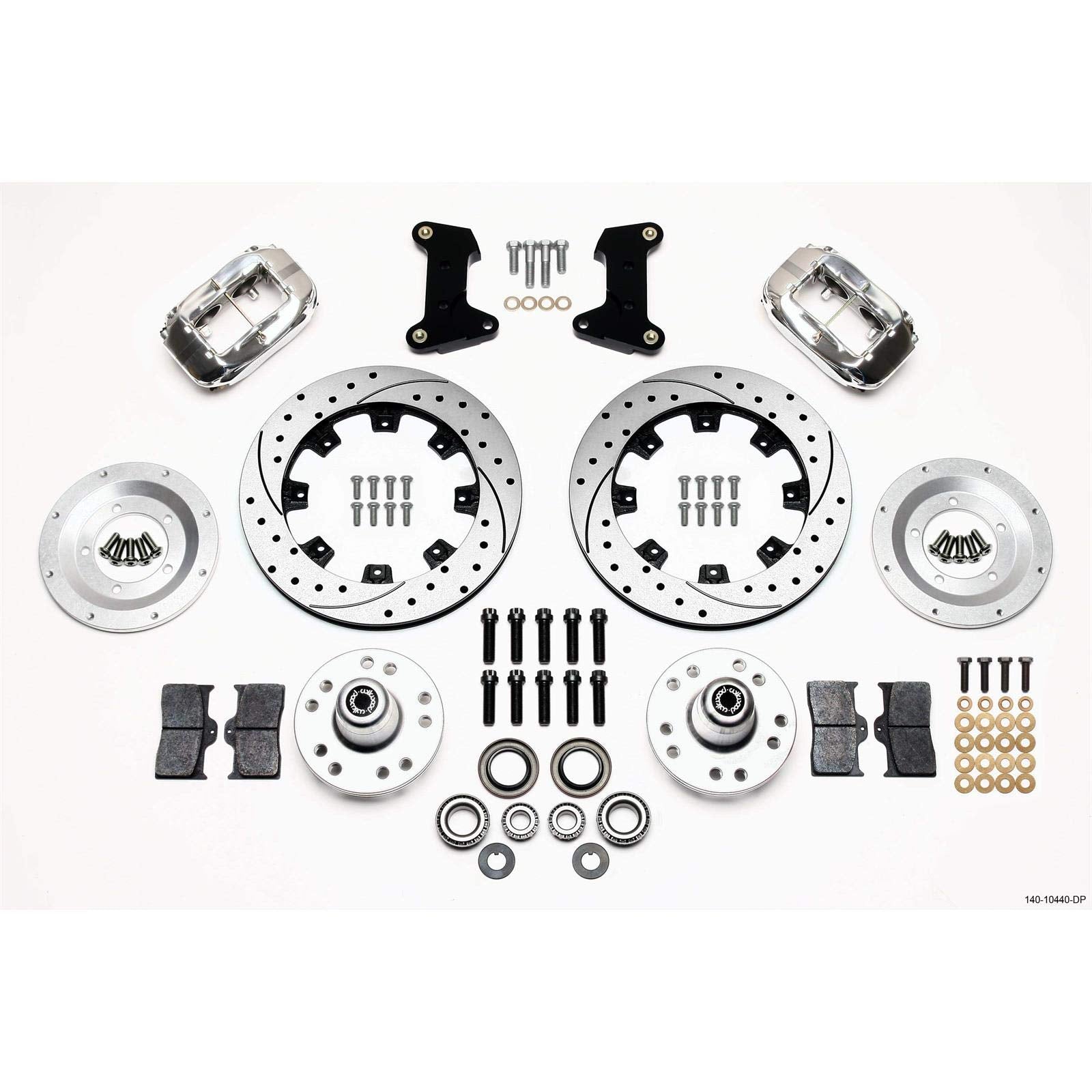 140-10440-DP WILWOOD FDL Front Kit,12.19", Drilled, Polished 74-80 Pinto/Mustang II Disc Spindle only