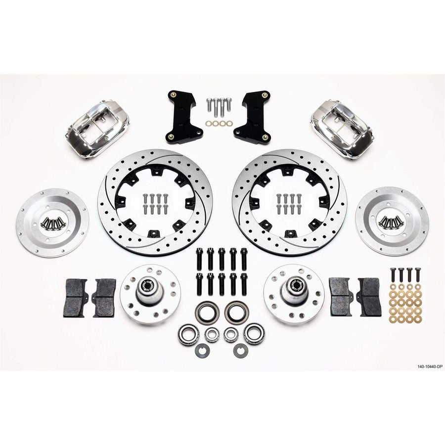140-10440-DP WILWOOD FDL Front Kit,12.19", Drilled, Polished 74-80 Pinto/Mustang II Disc Spindle only