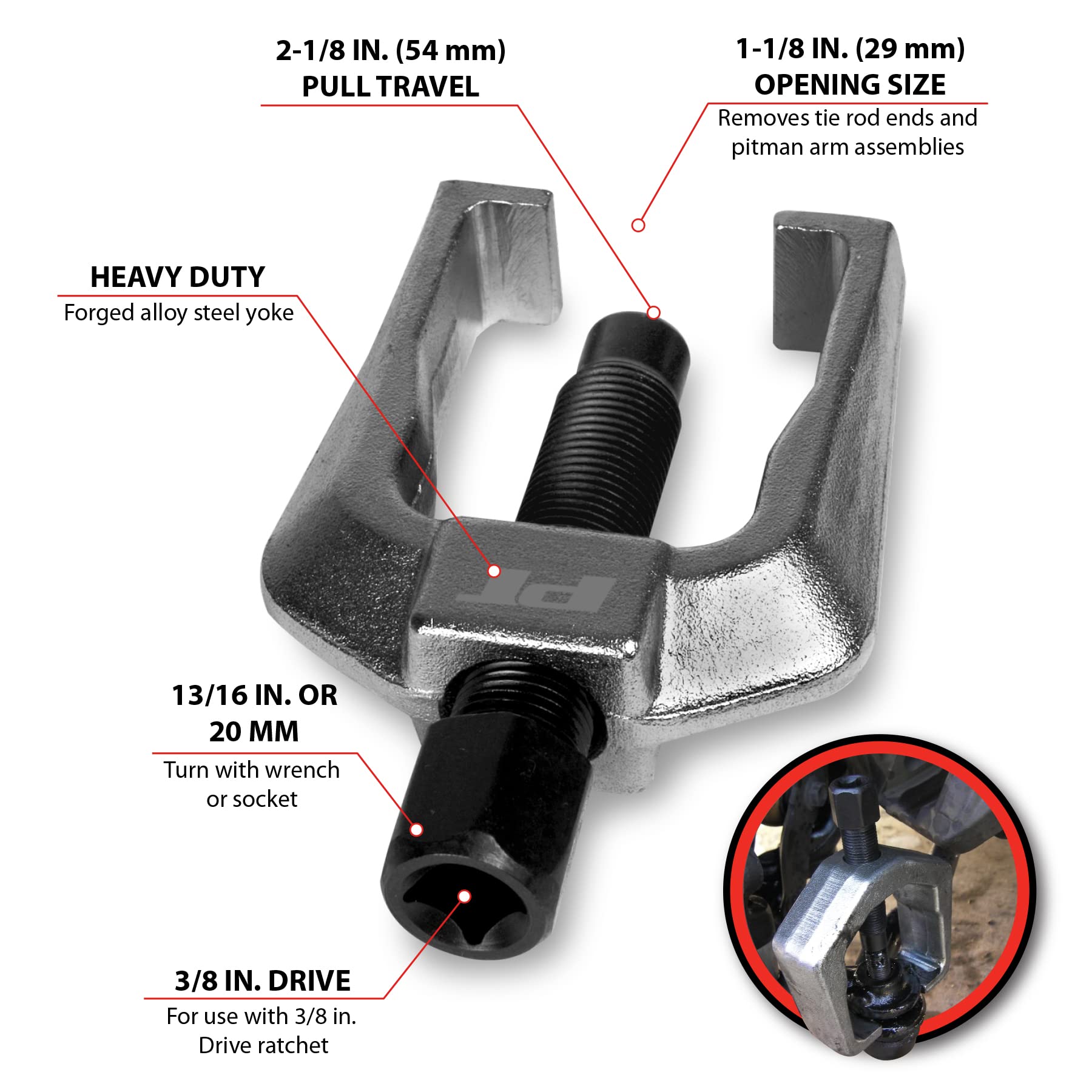 Tie Rod End/Pitman Arm Puller - Performance Tool (W80557)