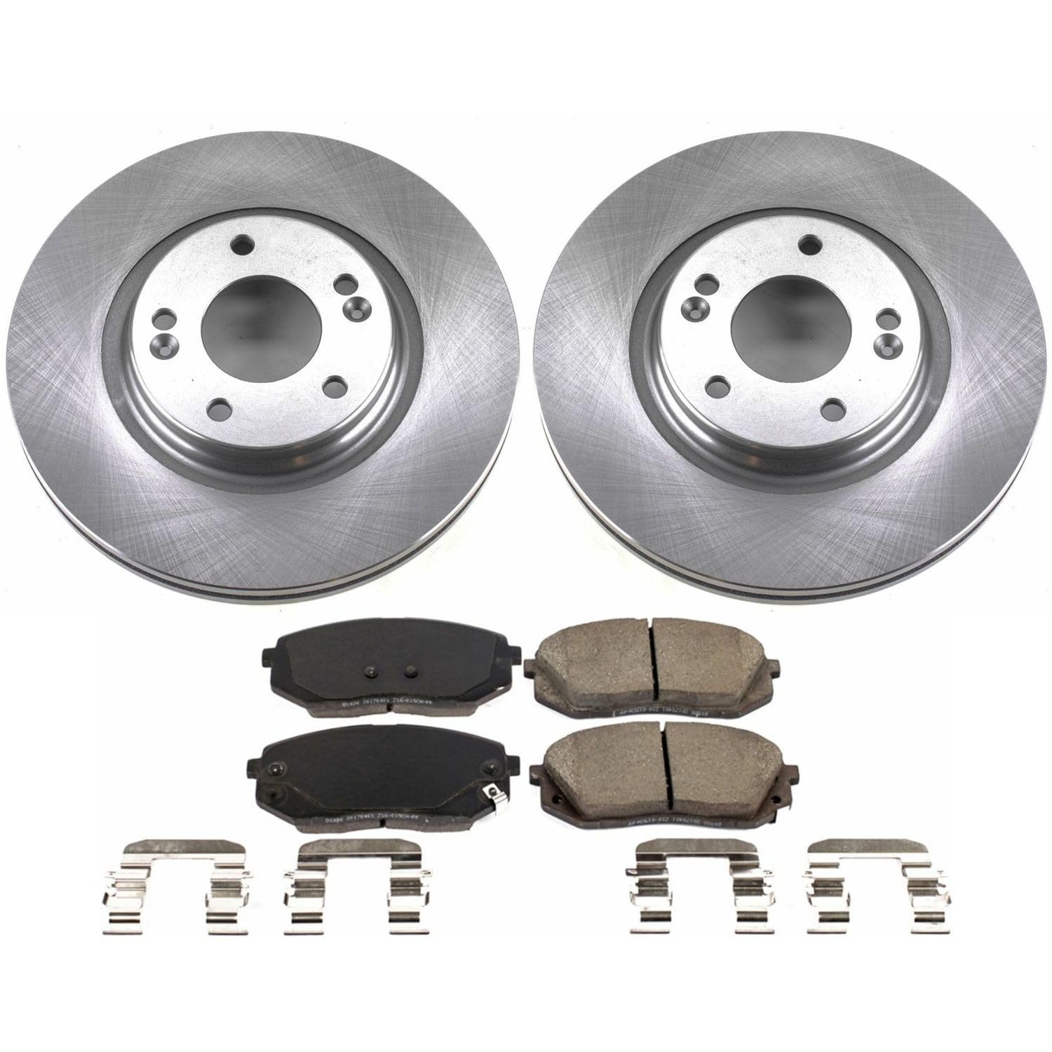 Power Stop KOE7353 Replacement Front Autospecialty Brake Kit OE Brake Rotors and Ceramic Brake Pads For Kona Electric | Sonata | Niro EV, Optima