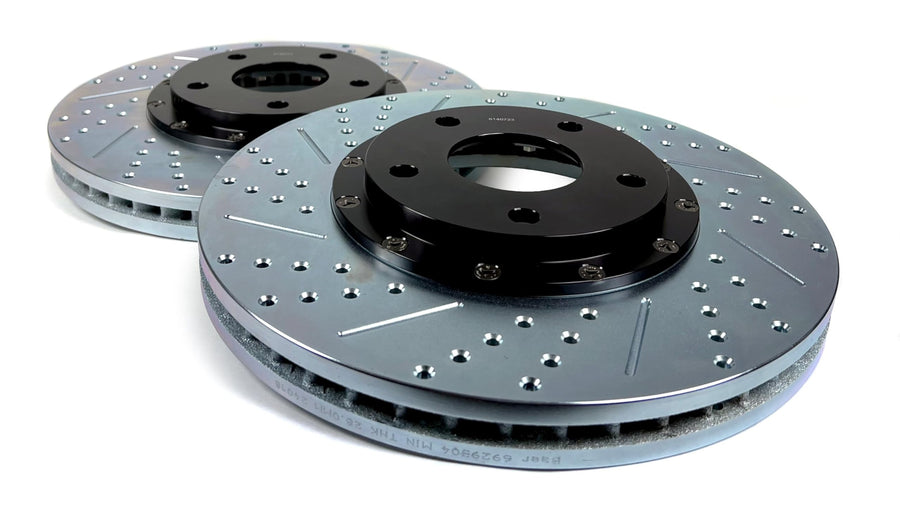 Baer 2301065 Brakes EradiSpeed+ Front 2-piece Brake Rotors Slotted Drilled Zinc Plated