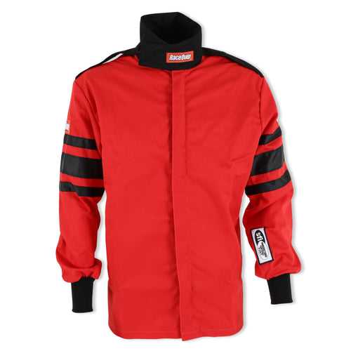 110 Series RaceQuip 111017RQP Driving Jacket SFI 3.2A/1 Red/Black Stripe 2XL