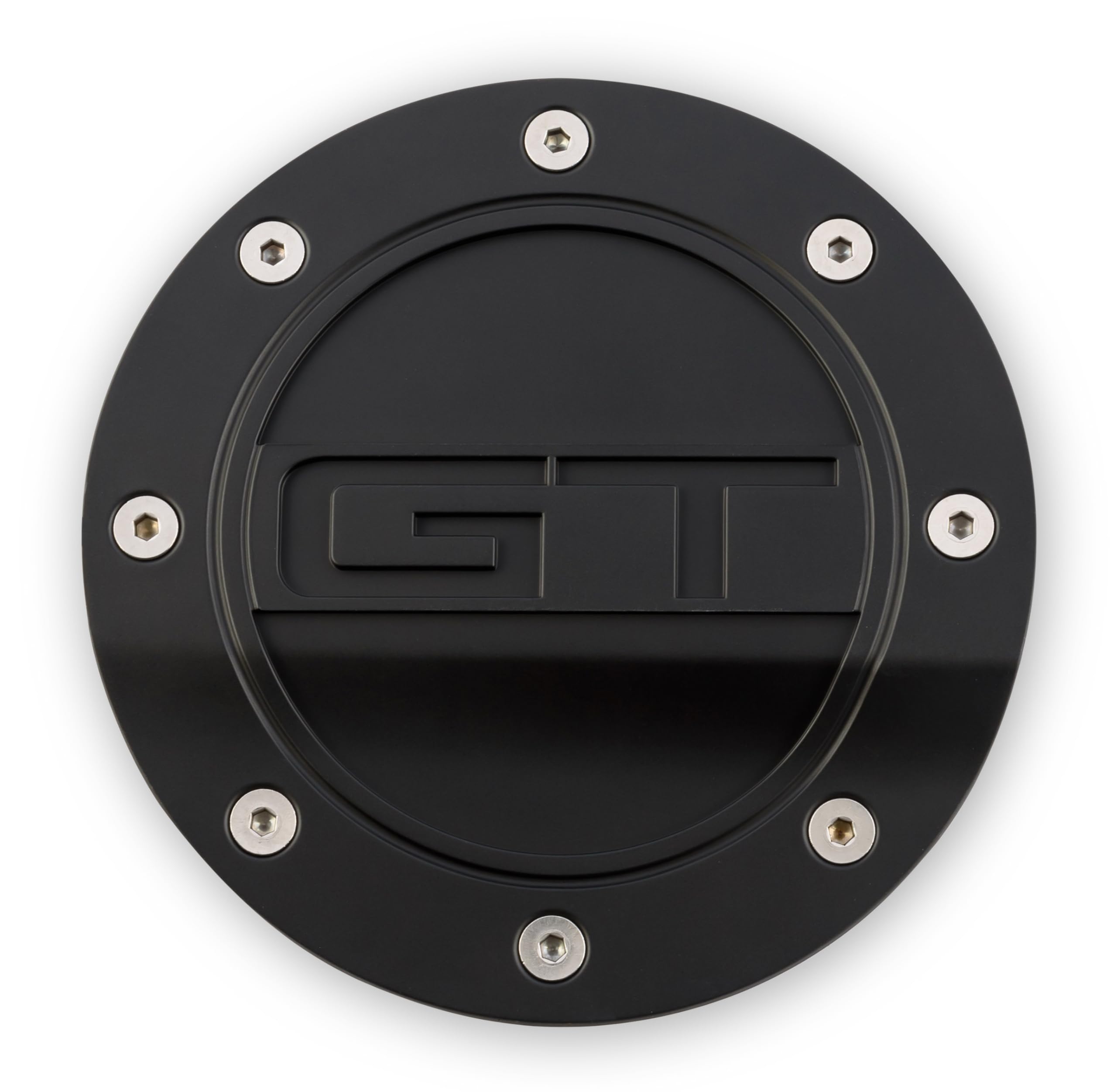 Muscle Cars Drake Comp Series Fuel Door with 'GT' Lettering in Satin Black Finish, Compatible with Ford Mustang GT 2015-2021, Model FR3Z-6640526-GA