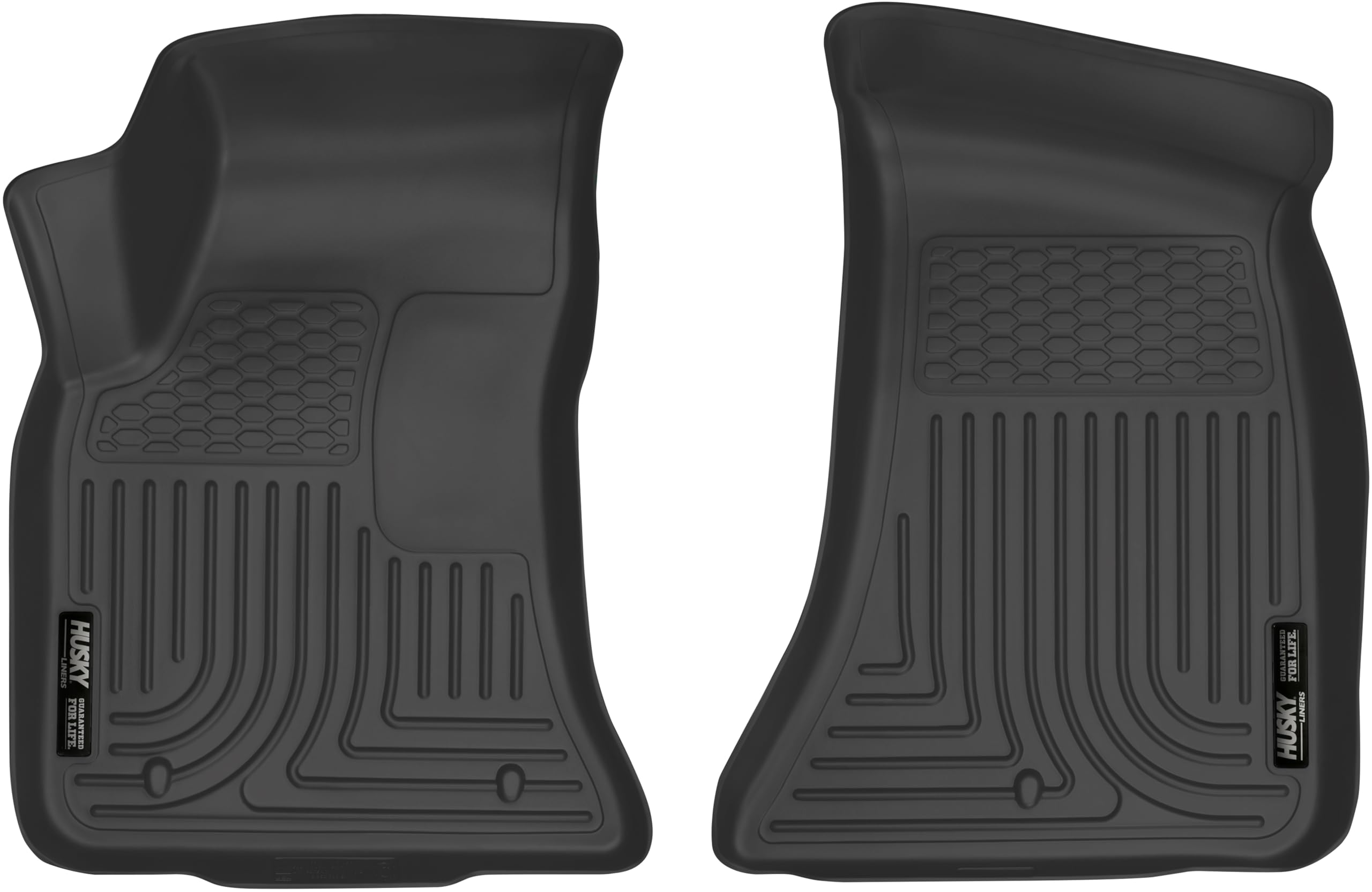 Weatherbeater Husky Liners Floor Mats | Fits 2016-2024 Dodge Challenger, Rear Wheel Dr Only | Front Row, 2-pc Black - 13641