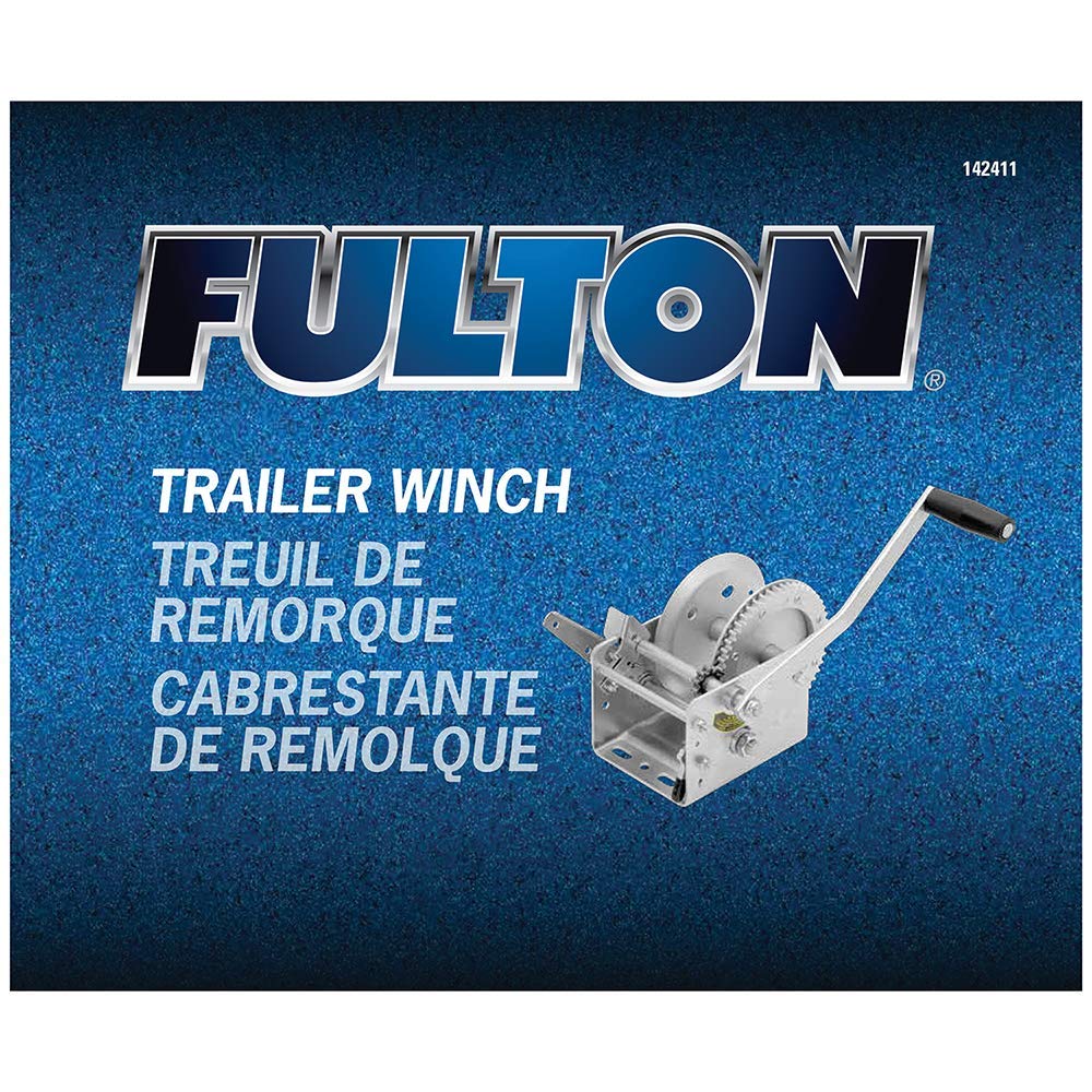 Dual Speed Fulton Winch with Hand Brake - 2600 lbs. Capacity, 1 Pack, Grey