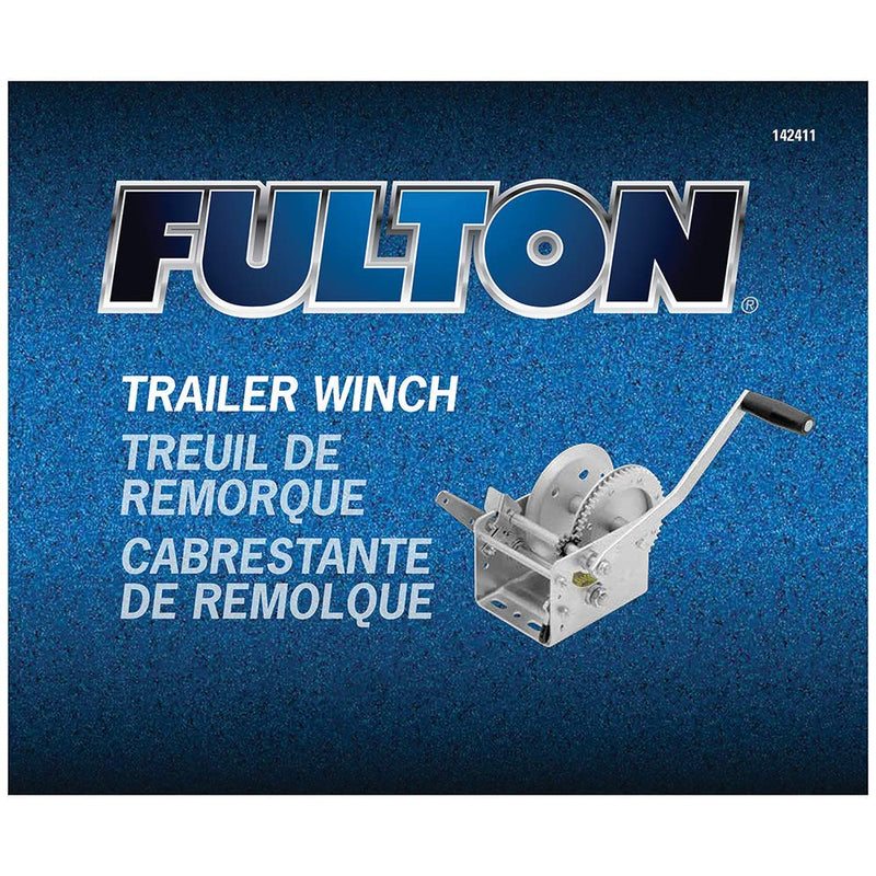 Dual Speed Fulton Winch with Hand Brake - 2600 lbs. Capacity, 1 Pack, Grey