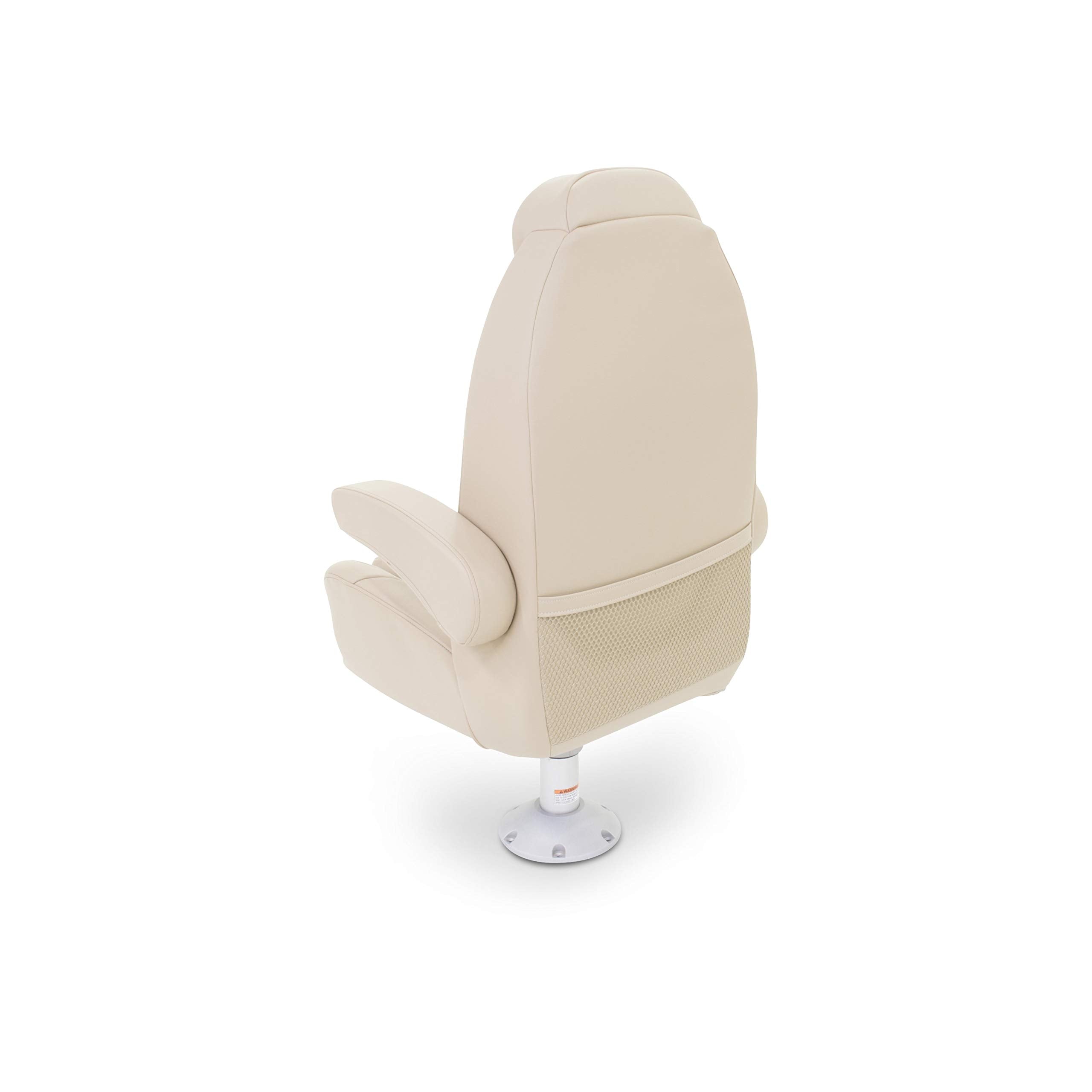 High back TAYLOR MADE PRODUCTS recliner with flip up bolster pontoon helm seat