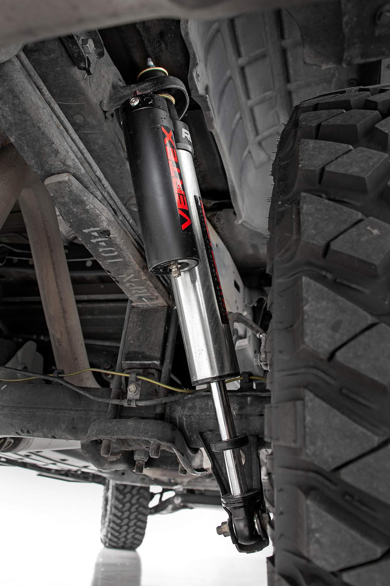 Rough Country 2.5 Reservoir Vertex Rear Shocks for Toyota Tundra (2007-2021) - Fits 6" Lift, Nitrogen-Charged Monotube Design, Set of 2