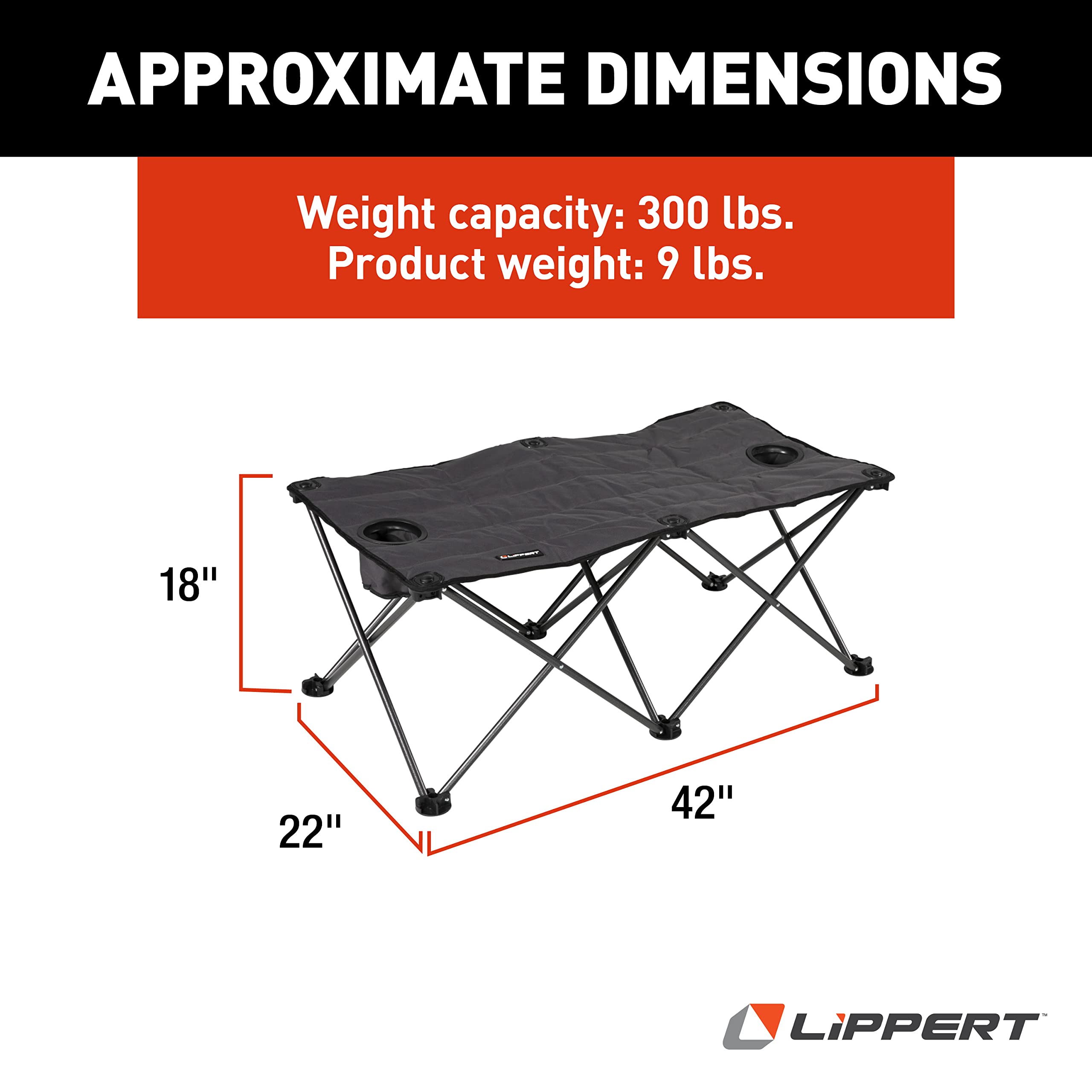 Campfire Ottoman Lippert Components 2021123295 - Dark Gray