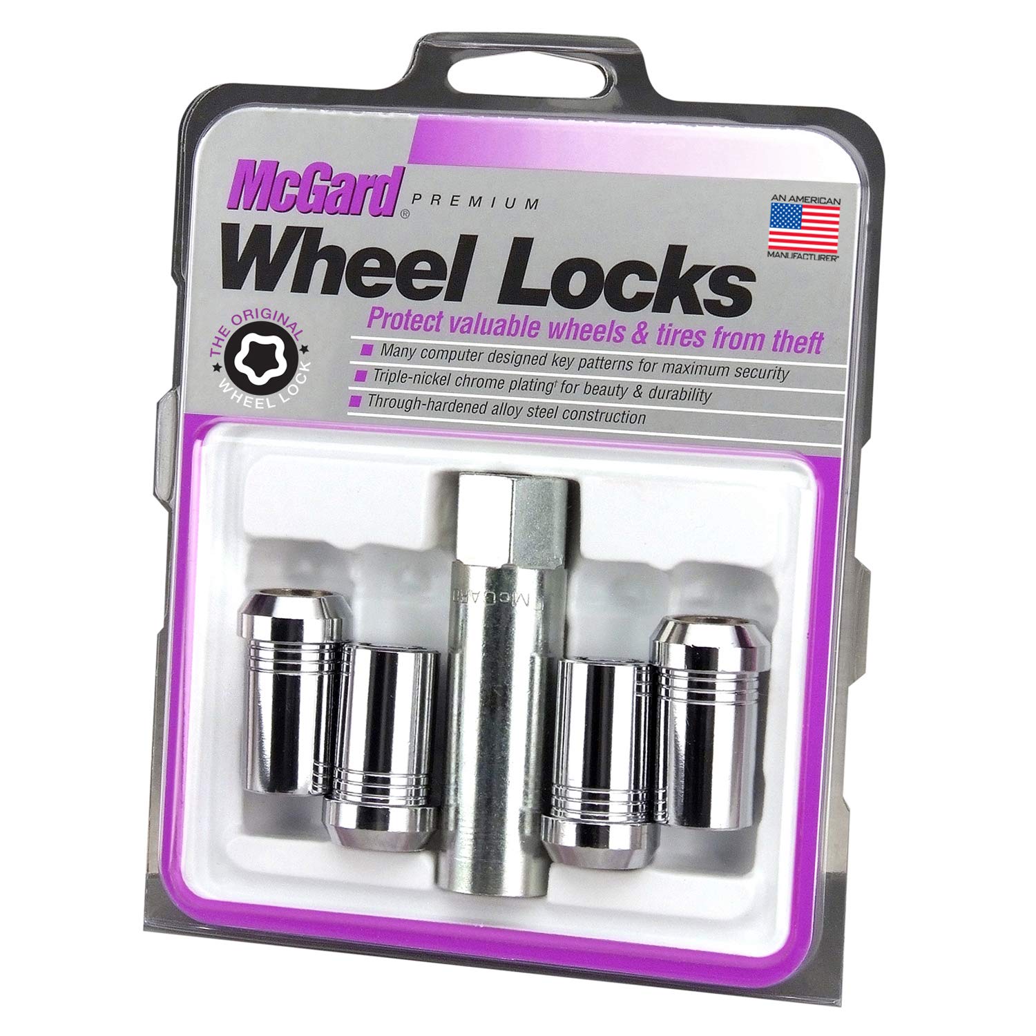 Tuner Style McGard 25115 Chrome (M14 x 1.5 Thread Size) Cone Seat Wheel Lock Set of 4