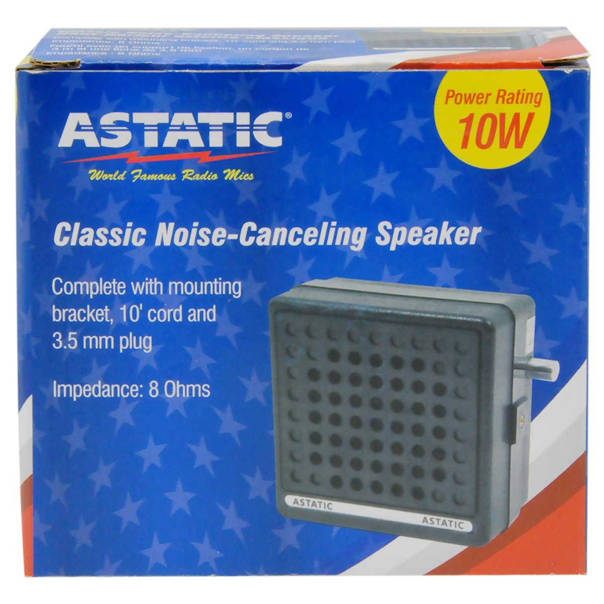 302-VS6 Astatic 10W/8Ω Noise Cancelling External CB Speaker, Black