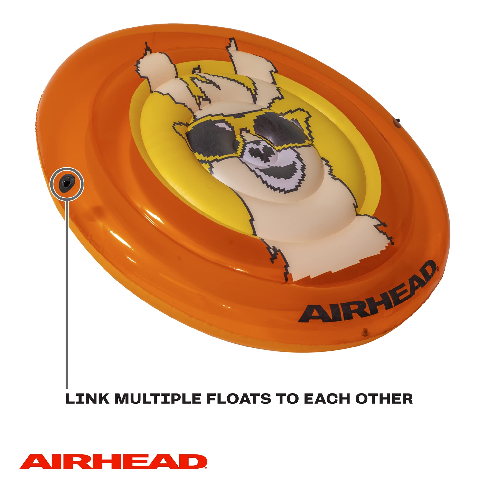 Llama Airhead Pixelated Inflatable Pool Float, Orange