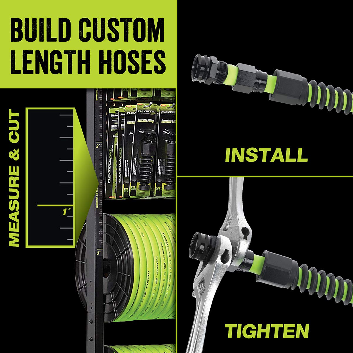 Bulk Plastic Spool Flexzilla Pro Water Hose, 5/8 in. x 250 ft., Heavy Duty, Lightweight, ZillaGreen - HFZ58250YW