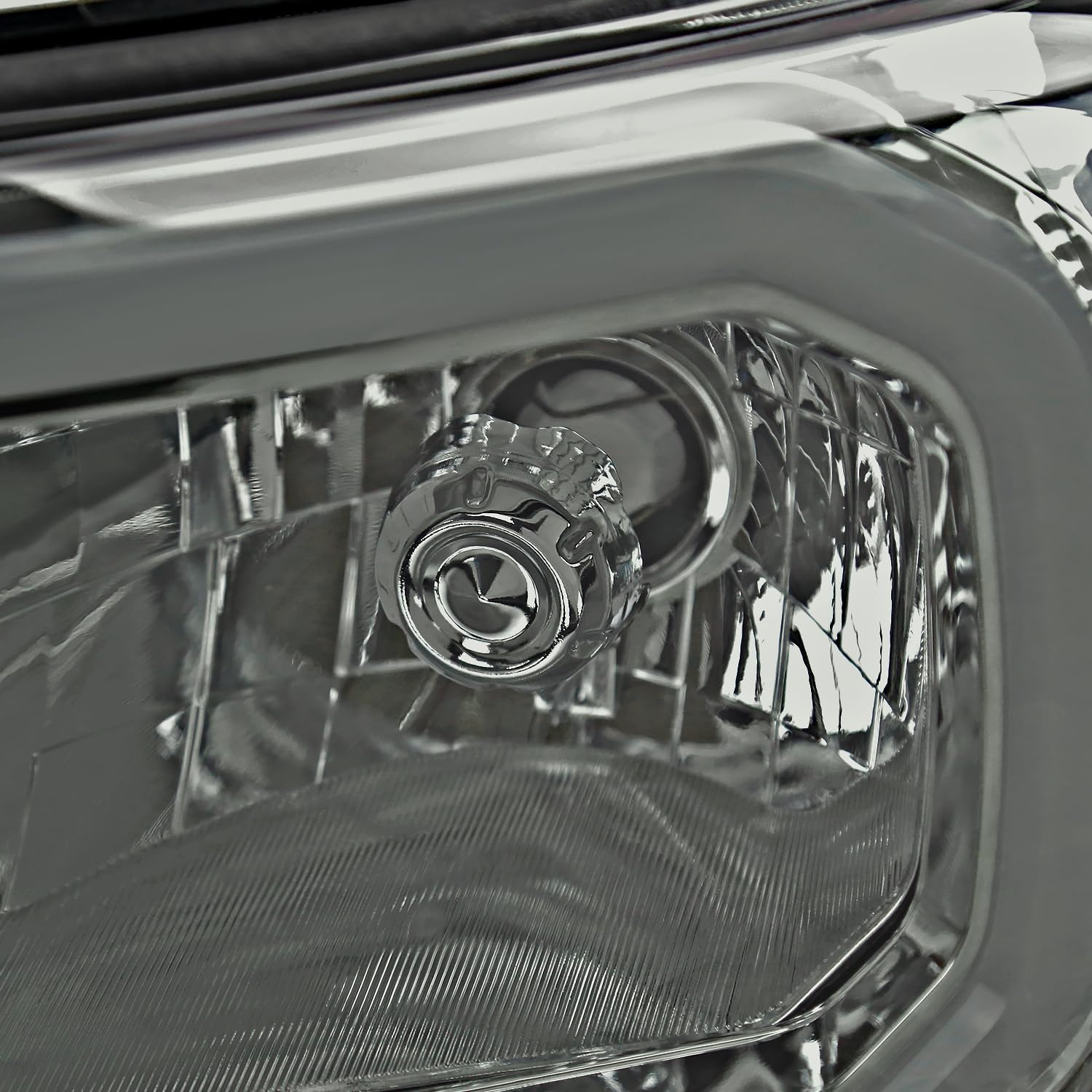 Light Smoke Spec-D Tuning Headlights with LED Strip Compatible with 2012-2015 Toyota Tacoma