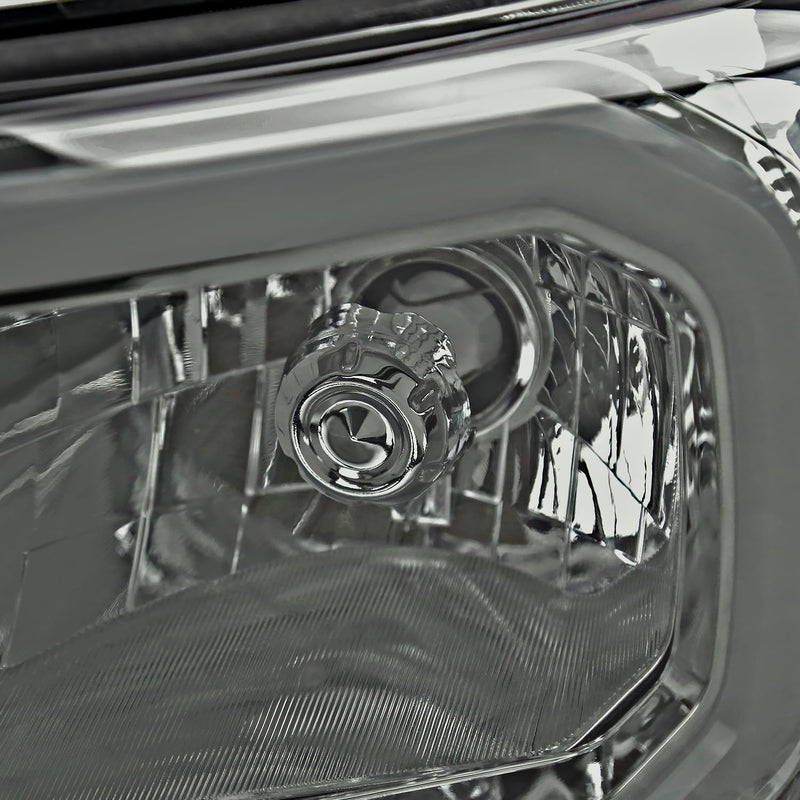 Light Smoke Spec-D Tuning Headlights with LED Strip Compatible with 2012-2015 Toyota Tacoma