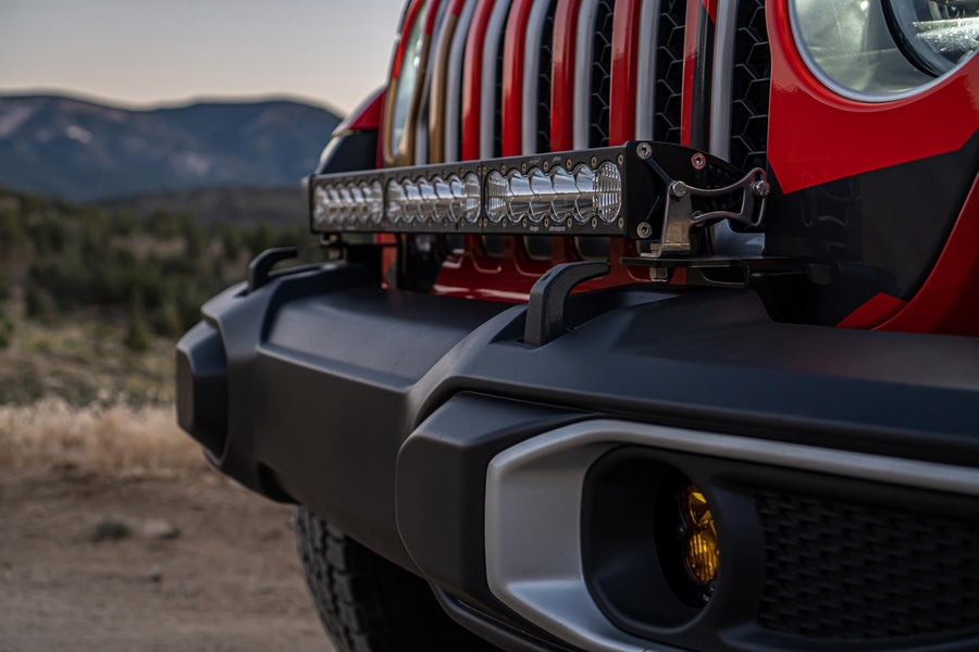 Baja Designs Bumper Light Kit LP6 Pro LED for Jeep Gladiator 2020-22, Wrangler JL 2018-22 with OEM Steel - Includes Wiring Harness (Driving/Combo Clear Lens)