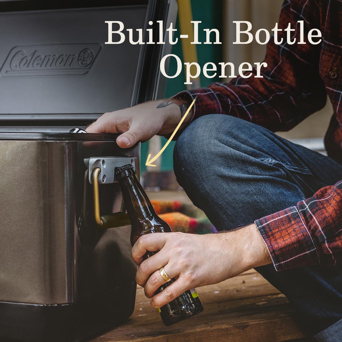 Coleman Premium 1900 Steel Belted Cooler & Wine Chiller, Insulated Stainless Steel Portable Cooler, Ideal for Beach, Camping, Tailgating, Picnic & More, Ice Retention, Holds 17 Cans, 5-Year Warranty