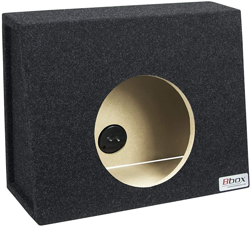 Single Bbox Sealed 10 Inch Wedge Shaped Subwoofer Enclosure - Car Subwoofer Boxes & Enclosures - Premium Subwoofer Box Improves Audio Quality, Sound & Bass - Red & Black Spring Terminals,charcoal
