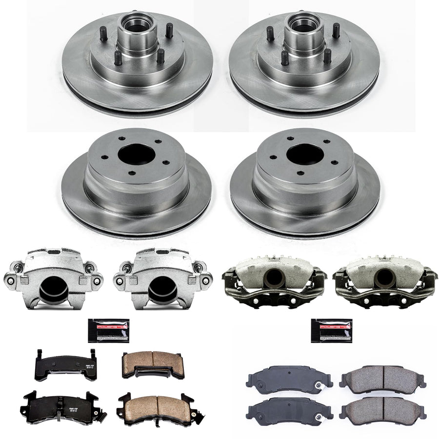 Power Stop KCOE7913 Replacement Autospeciality Front and Rear Caliper Kit- OE Rotors, Ceramic Brake Pads, Calipers For Chevrolet S10 1998-2003, GMC Sonoma 2000-2003 [Model Specific]