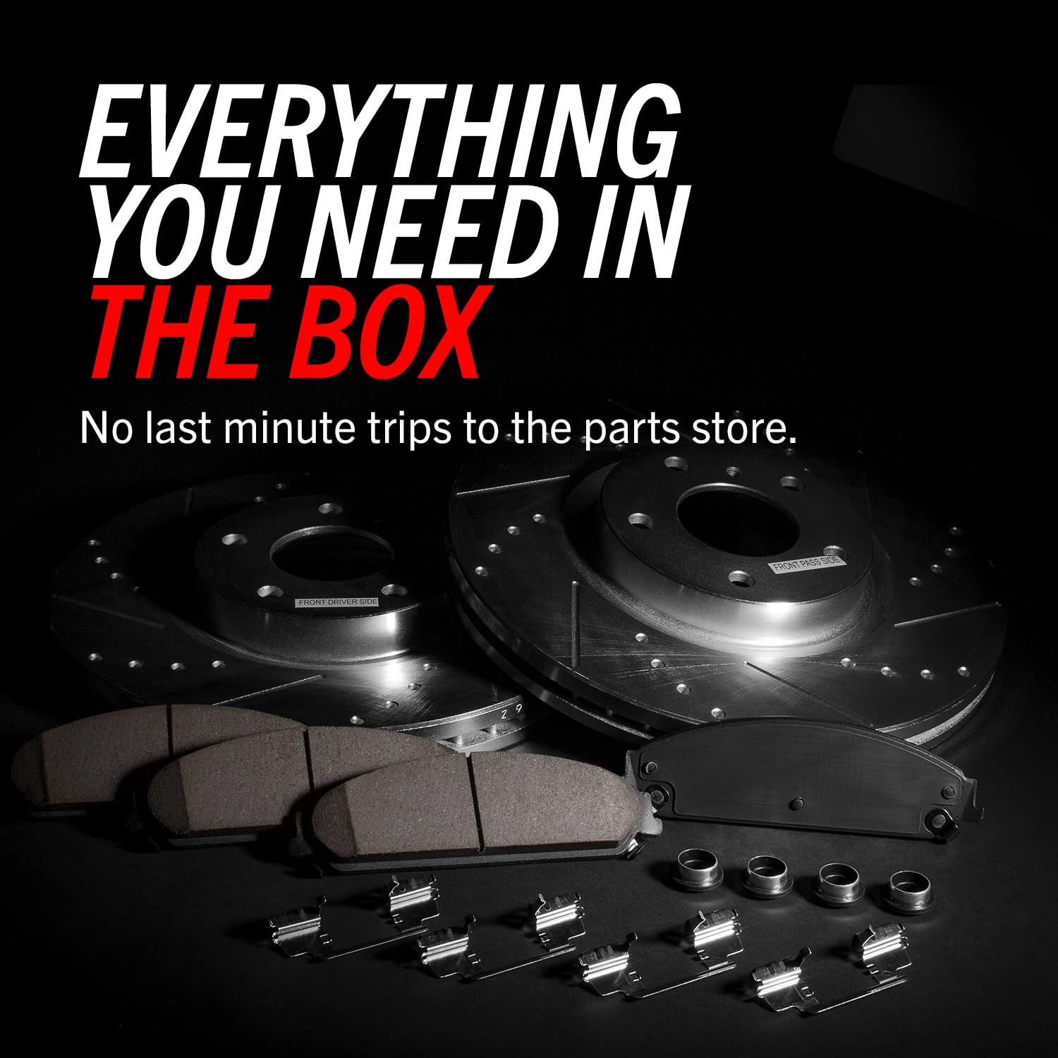 Power Stop K1766 Z23 Carbon Fiber Brake Pads with Drilled & Slotted Brake Rotors Kit For Ford E-150 Econoline, Ford E-150 Econoline Club Wagon, Ford F-150 [Model Specific]