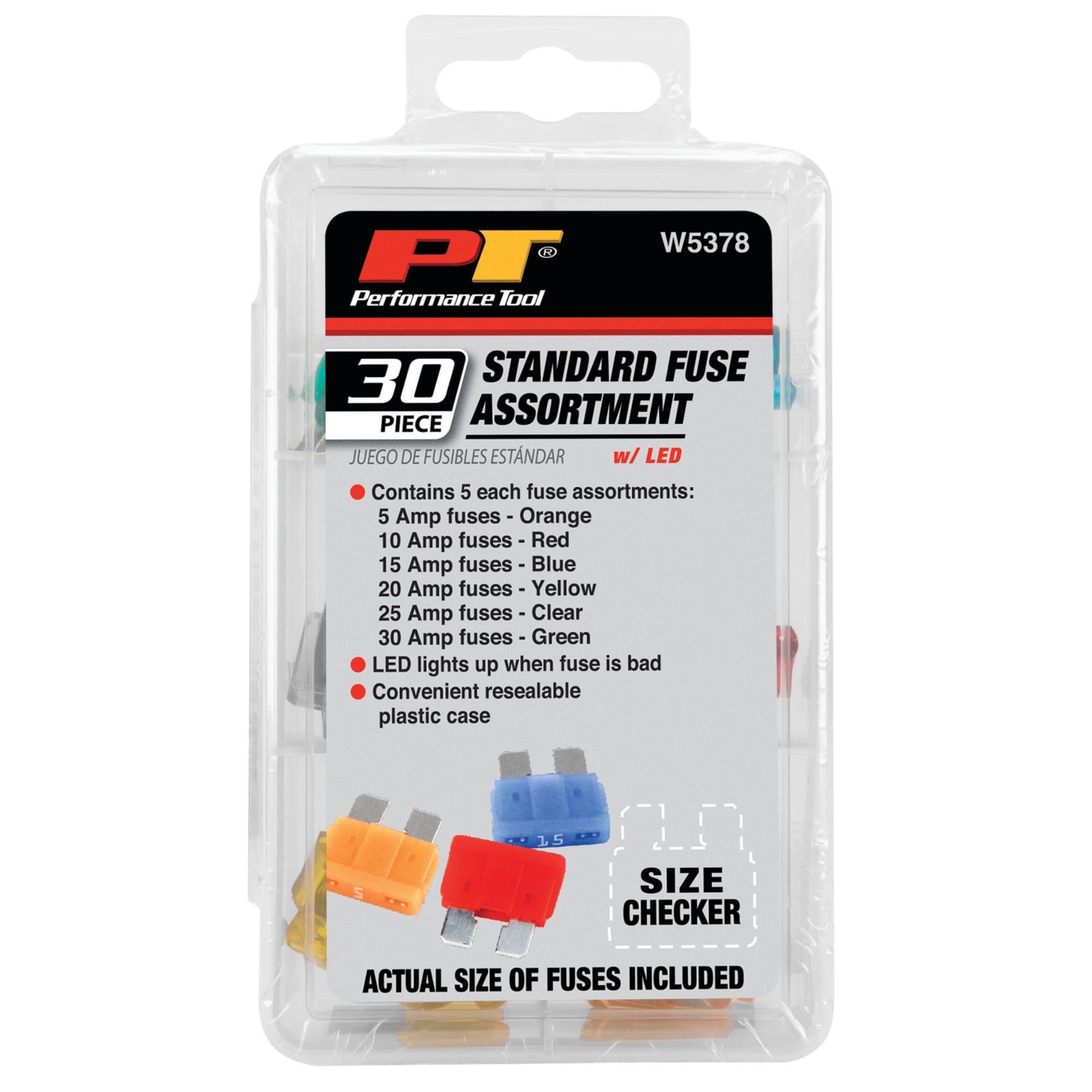 W5378 Performance Tool Standard Fuse Assortment, 30-Piece