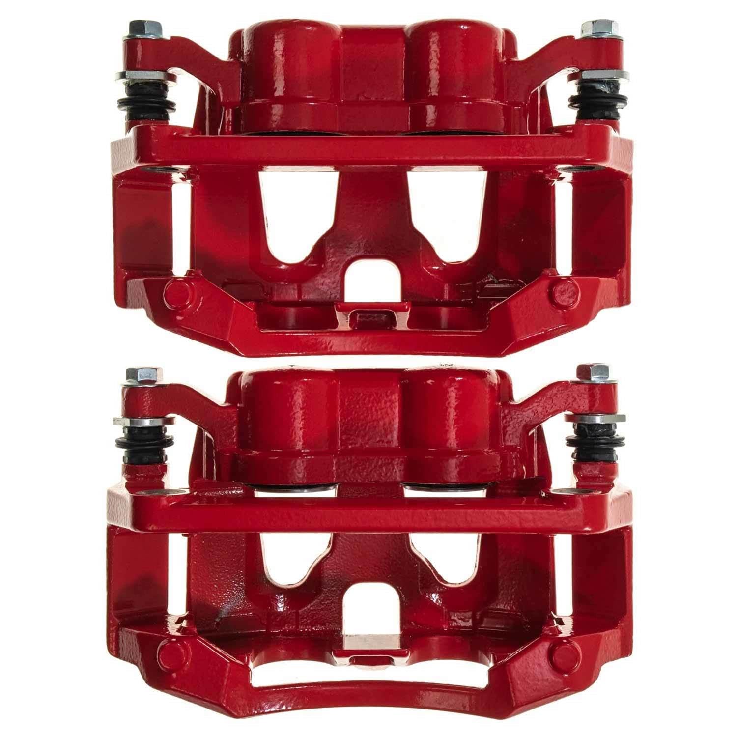 Power Stop S5472 Rear Pair of High-Temp Red Powder Coated Calipers For Ford F-250 Super Duty 2013-2022, Ford F-350 Super Duty 2013-2022 [Model Specific]