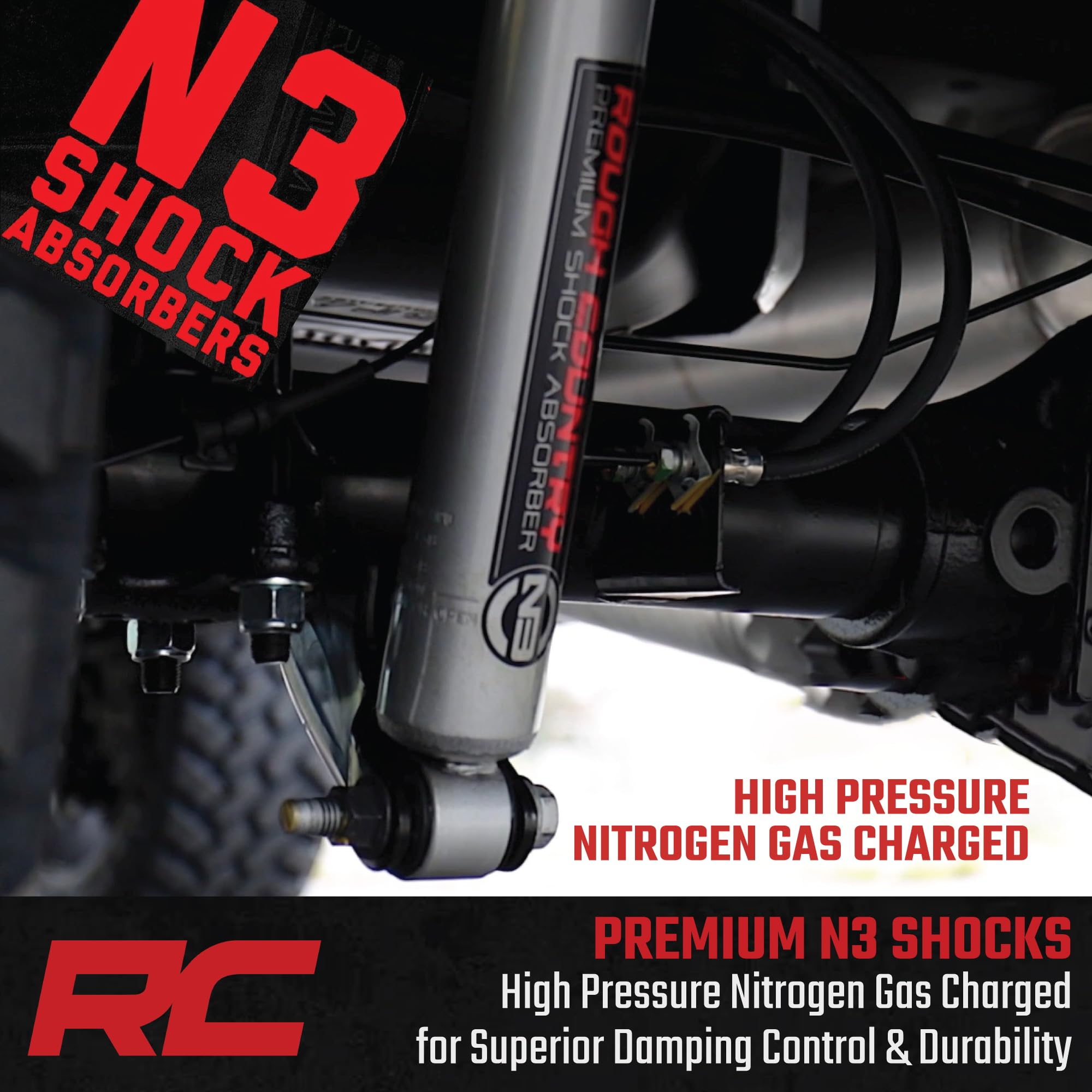 Rough Country N3 0-2.5" Rear Shocks for 11-22 Jeep Grand Cherokee - 23299_A