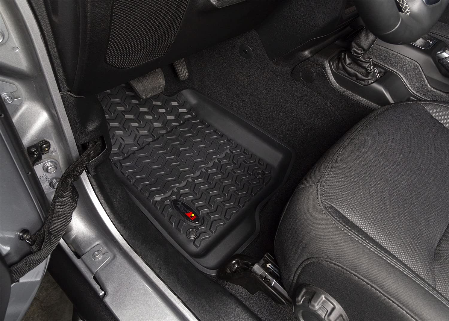 Rugged Ridge Floor Liner Set | Jeep Wrangler JLU for Front/Rear/Cargo, 4-Piece Set, Black | 12988.05 | Fits 2018-2025 Jeep Wrangler JLU 4-Door Excluding 4XE Models