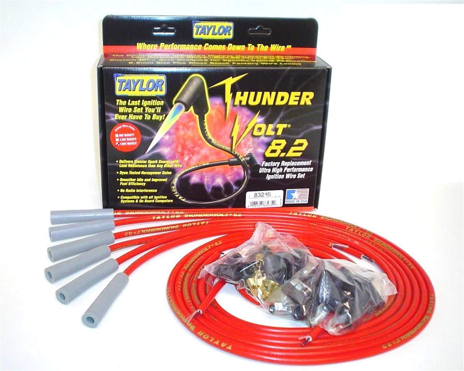 Thundervolt 8.2 Taylor Cable 83245 univ 6 cyl 180 red