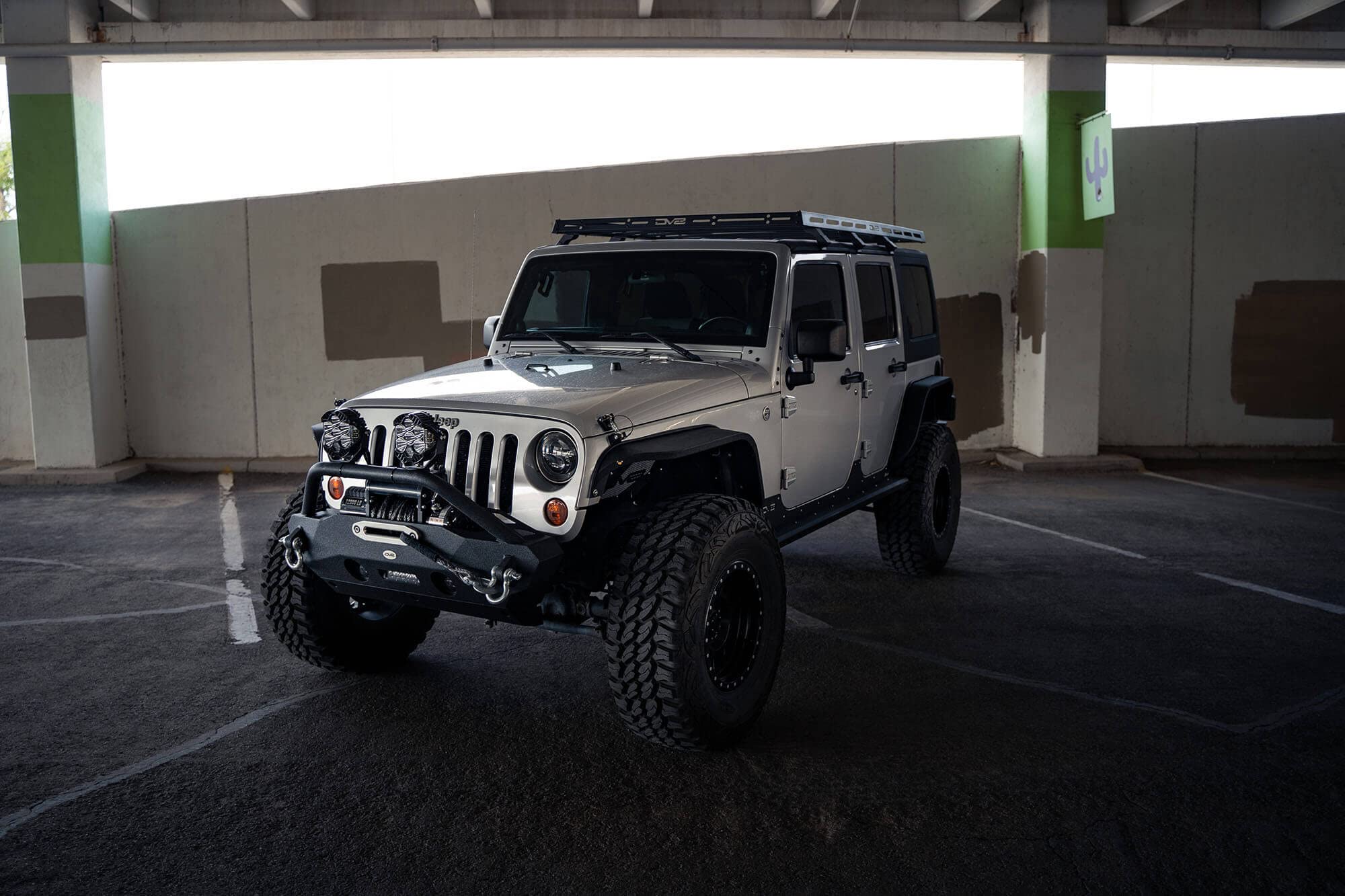 Roof Rack Full-Length for 2007-2018 Jeep Wrangler JK 4-Door | Mount Roof Top Tent | Bolt-On Installation | Multiple Tie Down Points | 300 lb Capacity | Multiple Accessories | DV8 Offroad
