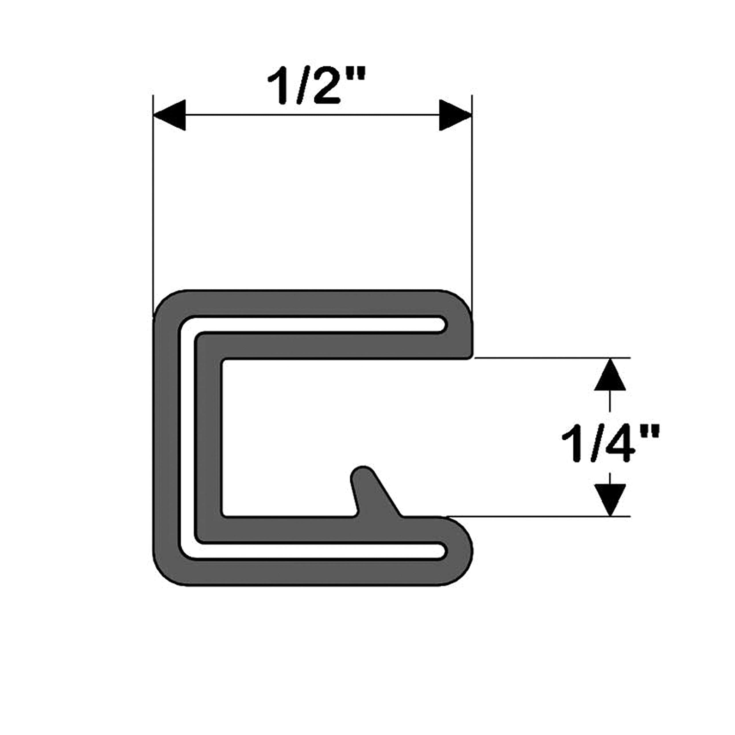 TACO Metals V30-1008B25-1 Taco Marine Flex Trim - 1/2" x 25' with 1/4" Opening, Black