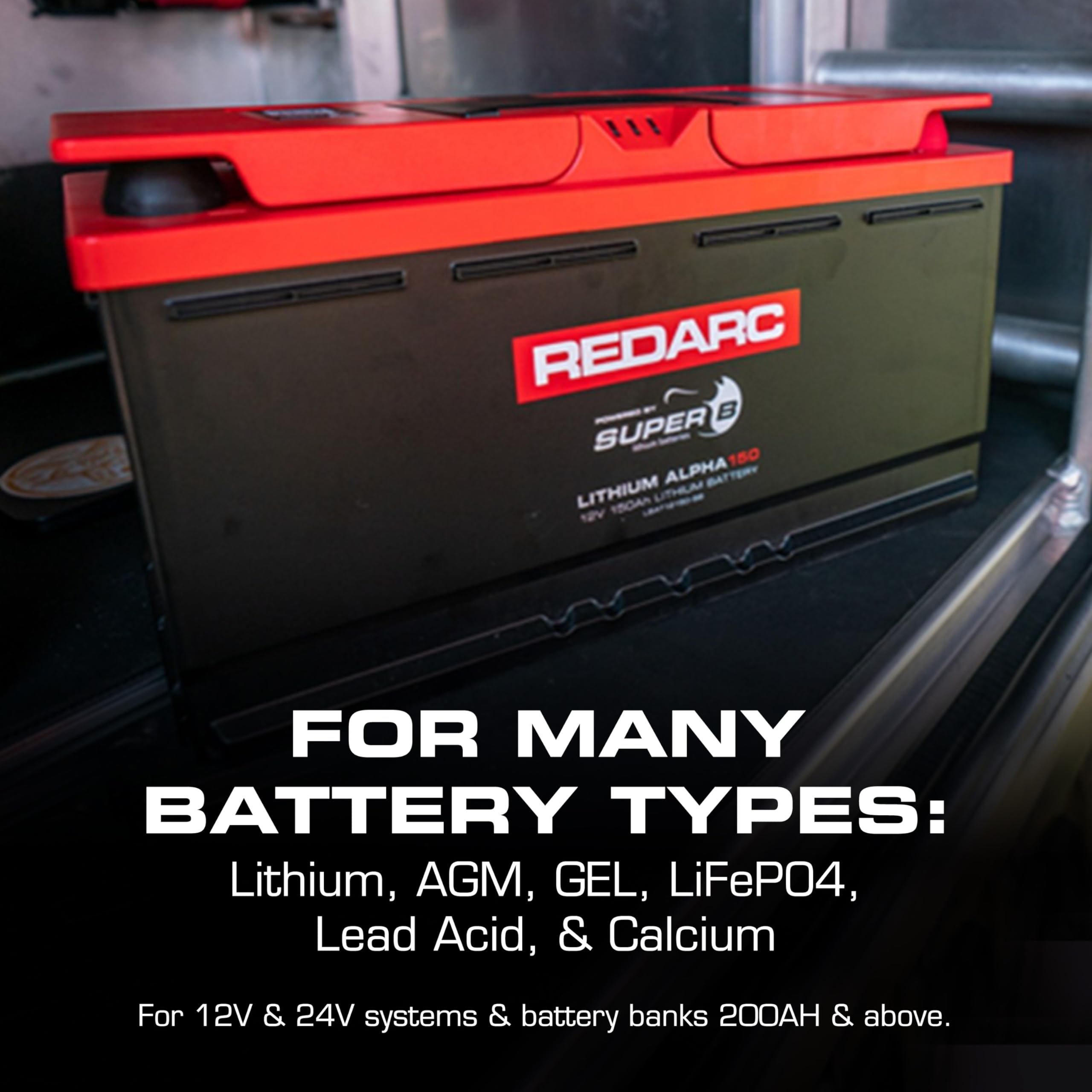 REDARC 50A Dual Input in-Vehicle DC to DC Battery Charger with MPPT Solar Regulator, Green Power Priority, 12V/24V Compatible, for Lithium, AGM, Gel, Lead Acid, Calcium, LiFePO4 Batteries