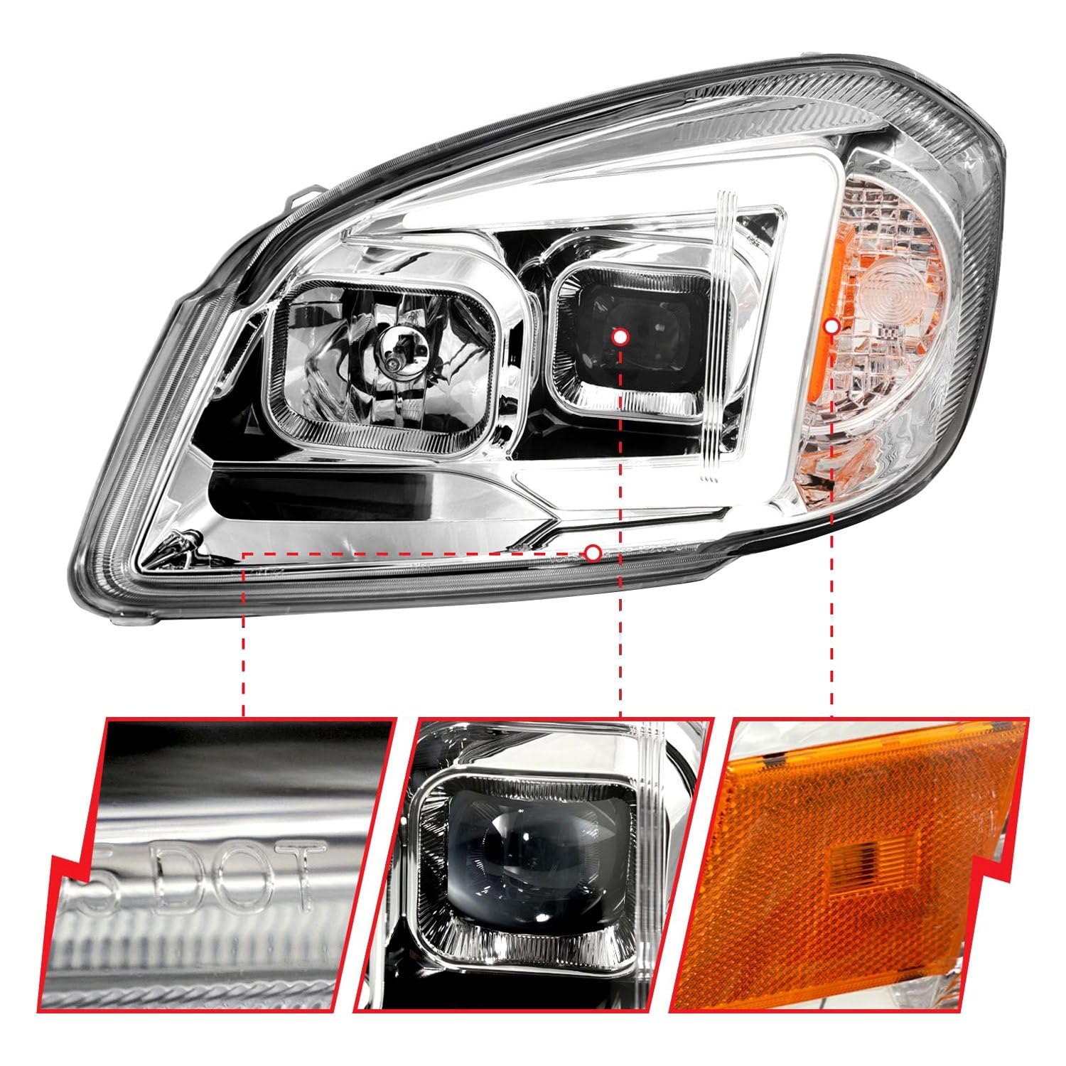 05-10 Chevrolet Cobalt / 07-10 Pontiac G5 ANZO LED Projector Headlights w/Seq Black Housing