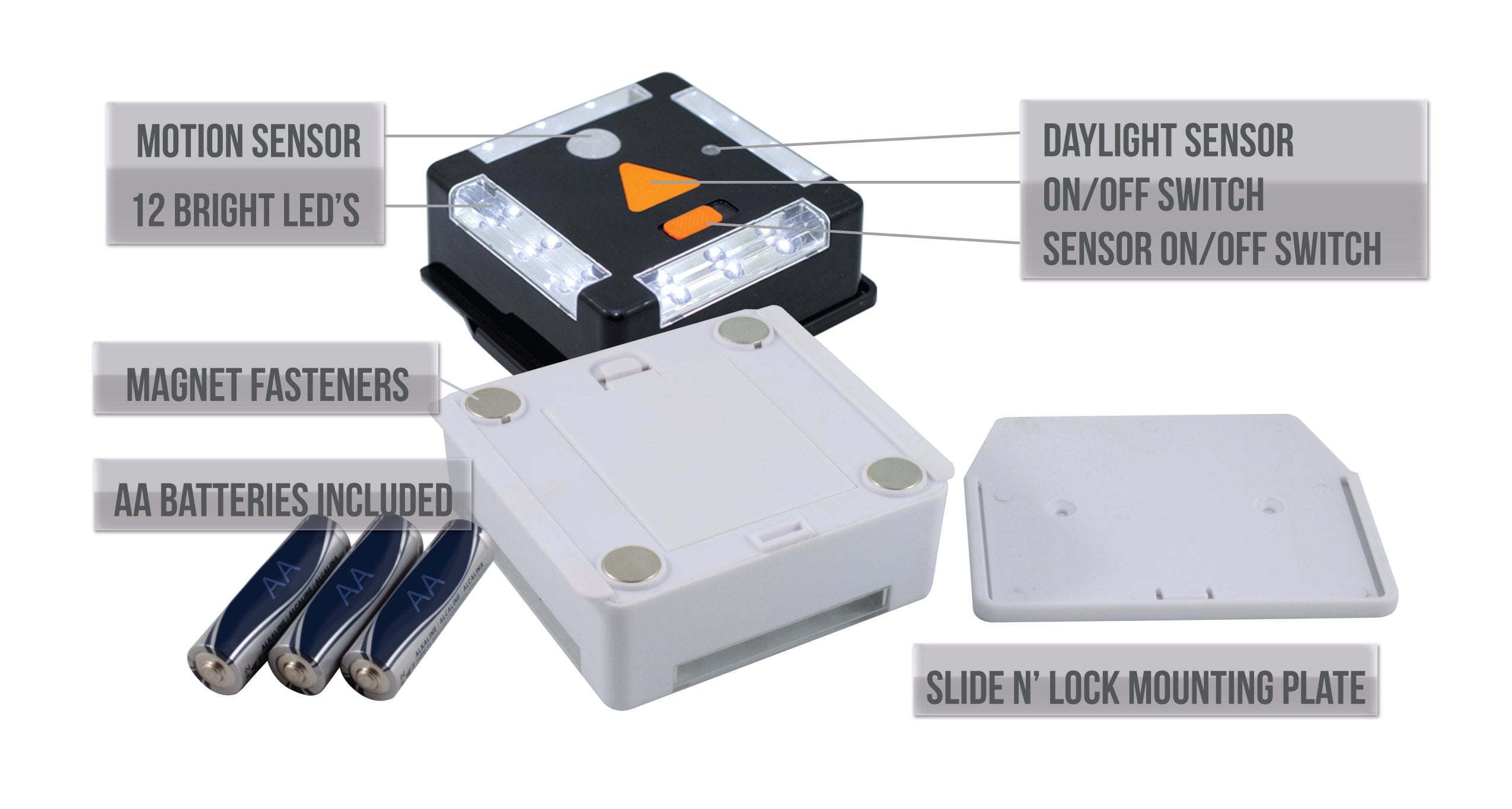 12-LED Tri-Lynx Corp Light Black with Motion and Dusk/Dawn Sensor